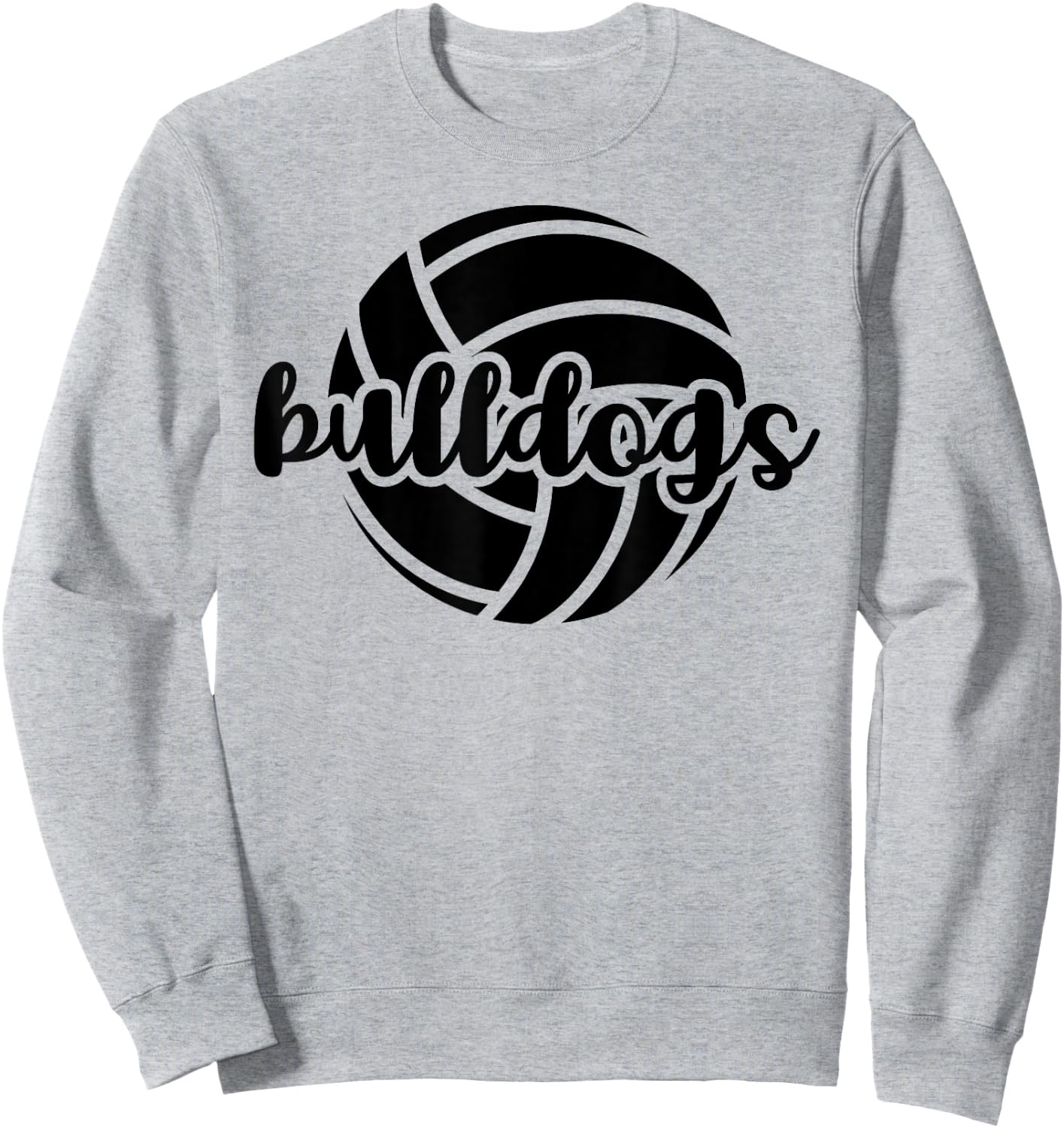 Bulldogs Volleyball Team Mascot School Spirit Game Night Sweatshirt - Sweatshirt | Ash