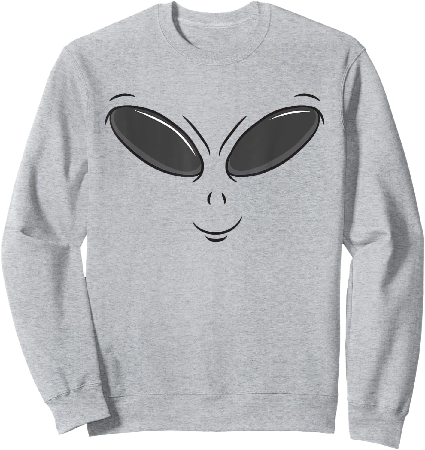 Green Alien Face Halloween Cosmic Galaxy Lazy DIY Costume Sweatshirt - Sweatshirt | Ash