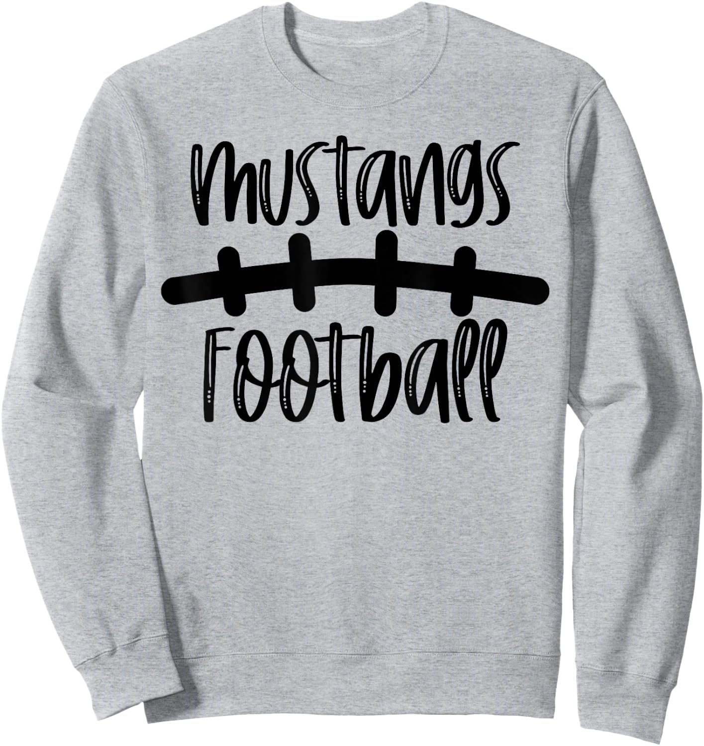 Mustangs Football School Spirit Team Mascot Game Night Sweatshirt - Sweatshirt | Ash