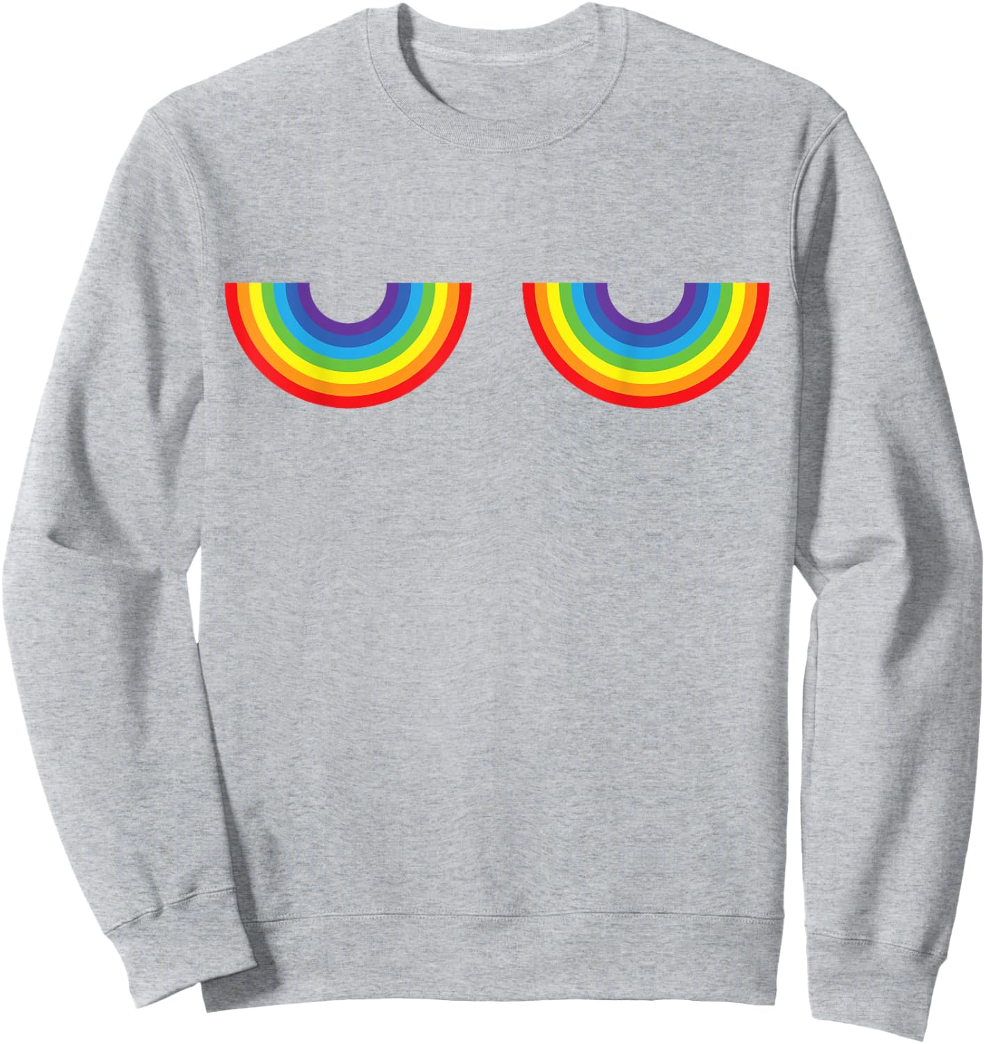Support Gay Les Pride Rainbow Boobs T Shirt Gay Pride Sweatshirt - Sweatshirt | Ash