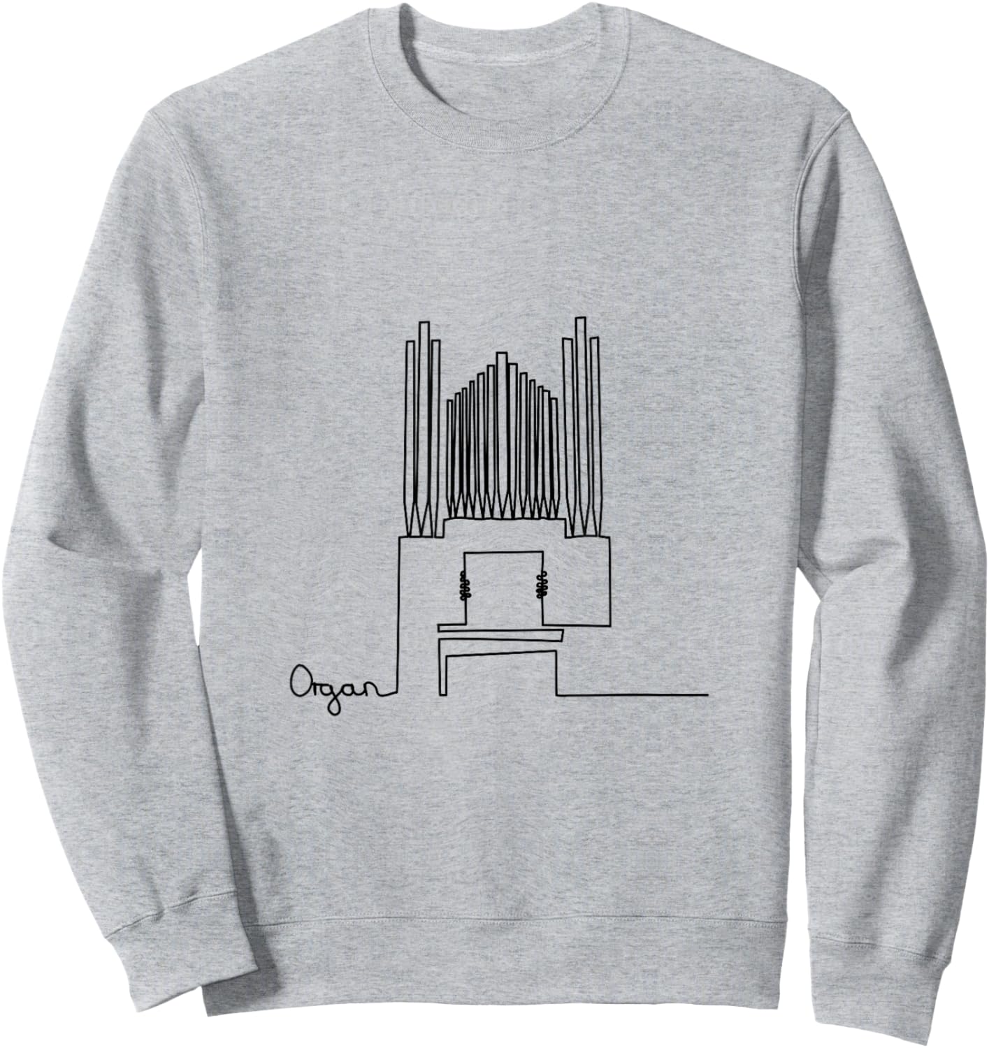 Organist Musician Design One Line Organ Player Sweatshirt - Sweatshirt | Ash