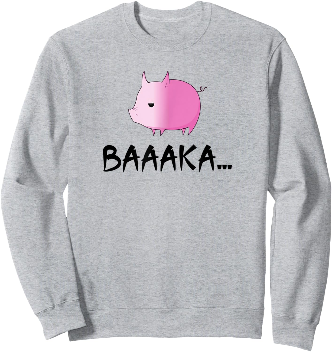 Cute Japanese Anime Pig Baka Sweatshirt - Sweatshirt | Ash
