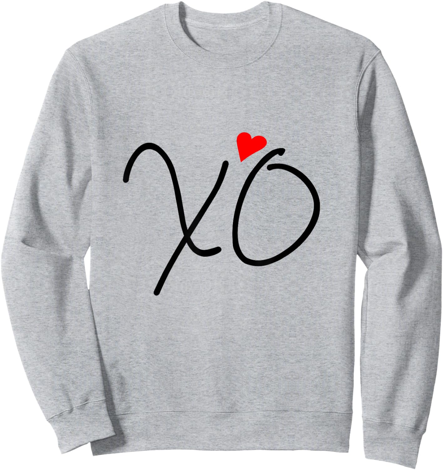 XO XO Kiss Red Heart T Shirt | Cute Kawaii XO Shirt Sweatshirt - Sweatshirt | Ash