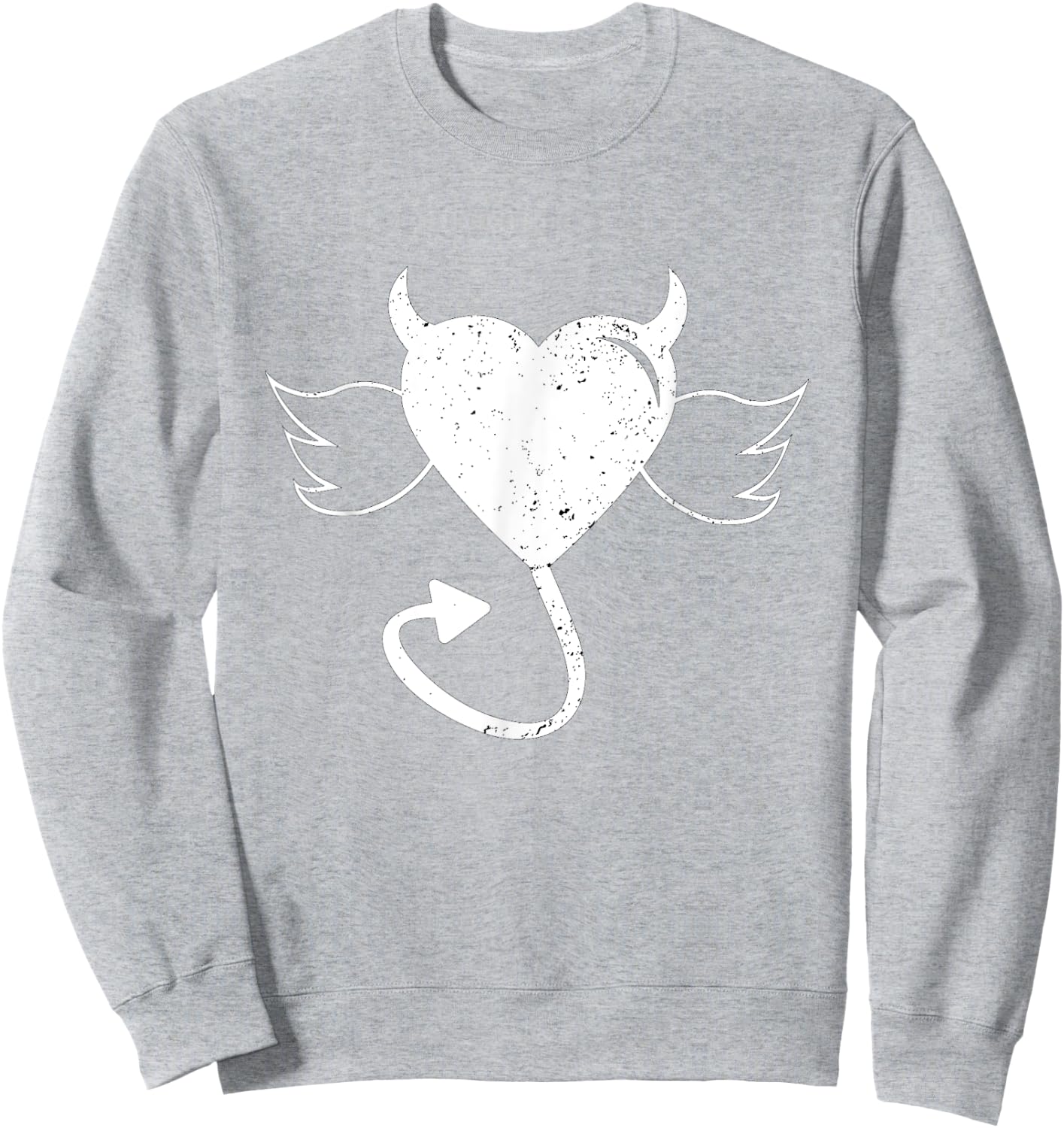 Naughty Devil Heart Valentines Day Sweatshirt - Sweatshirt | Ash