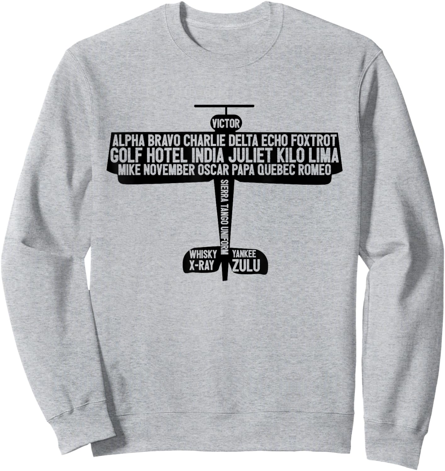Airplane Pilot Air Traffic Controller Phonetic Alphabet Sweatshirt - Sweatshirt | Ash
