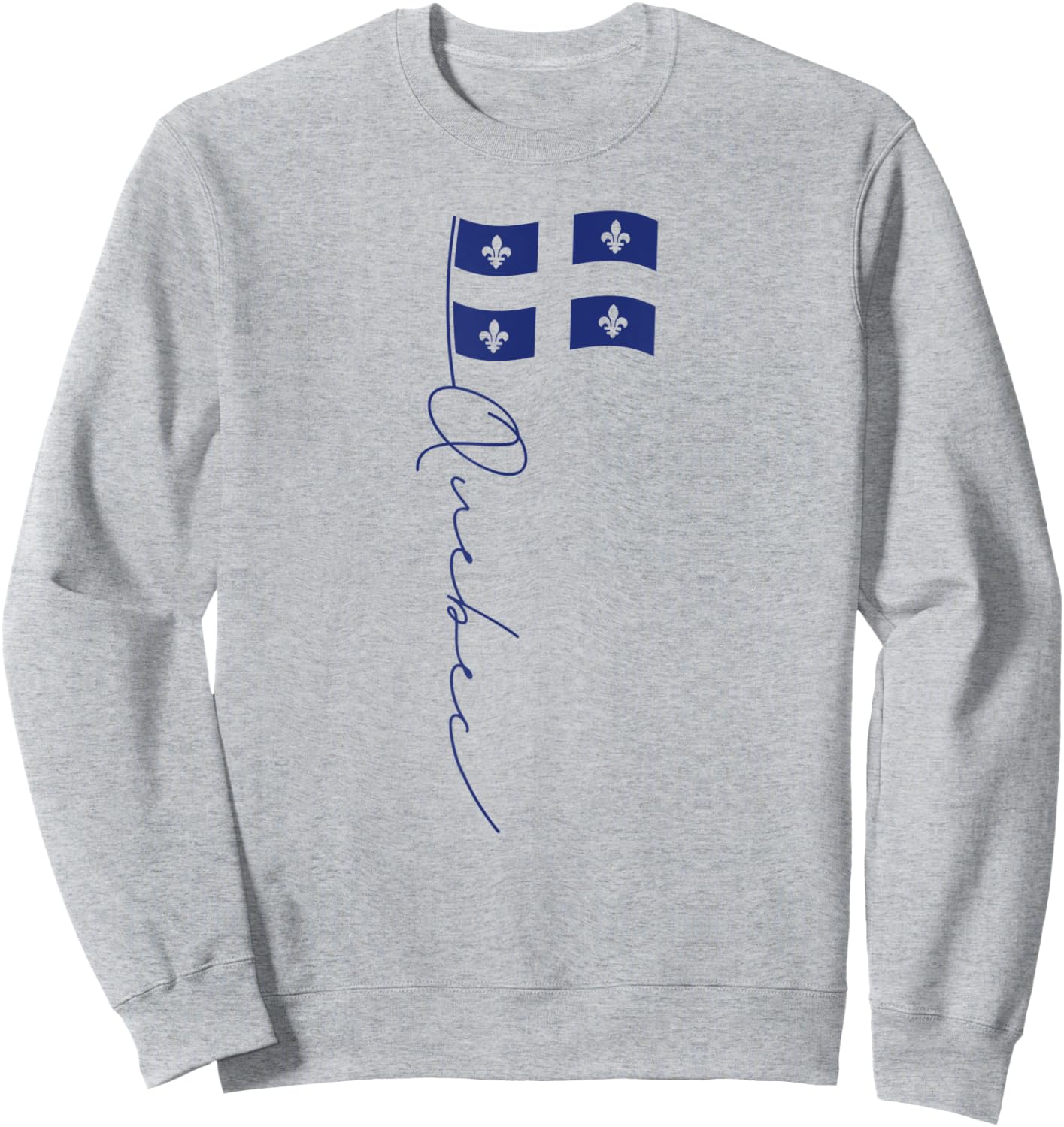 Quebec Signature Flag Pole -Elegant Quebecois Flag Sweatshirt - Sweatshirt | Ash