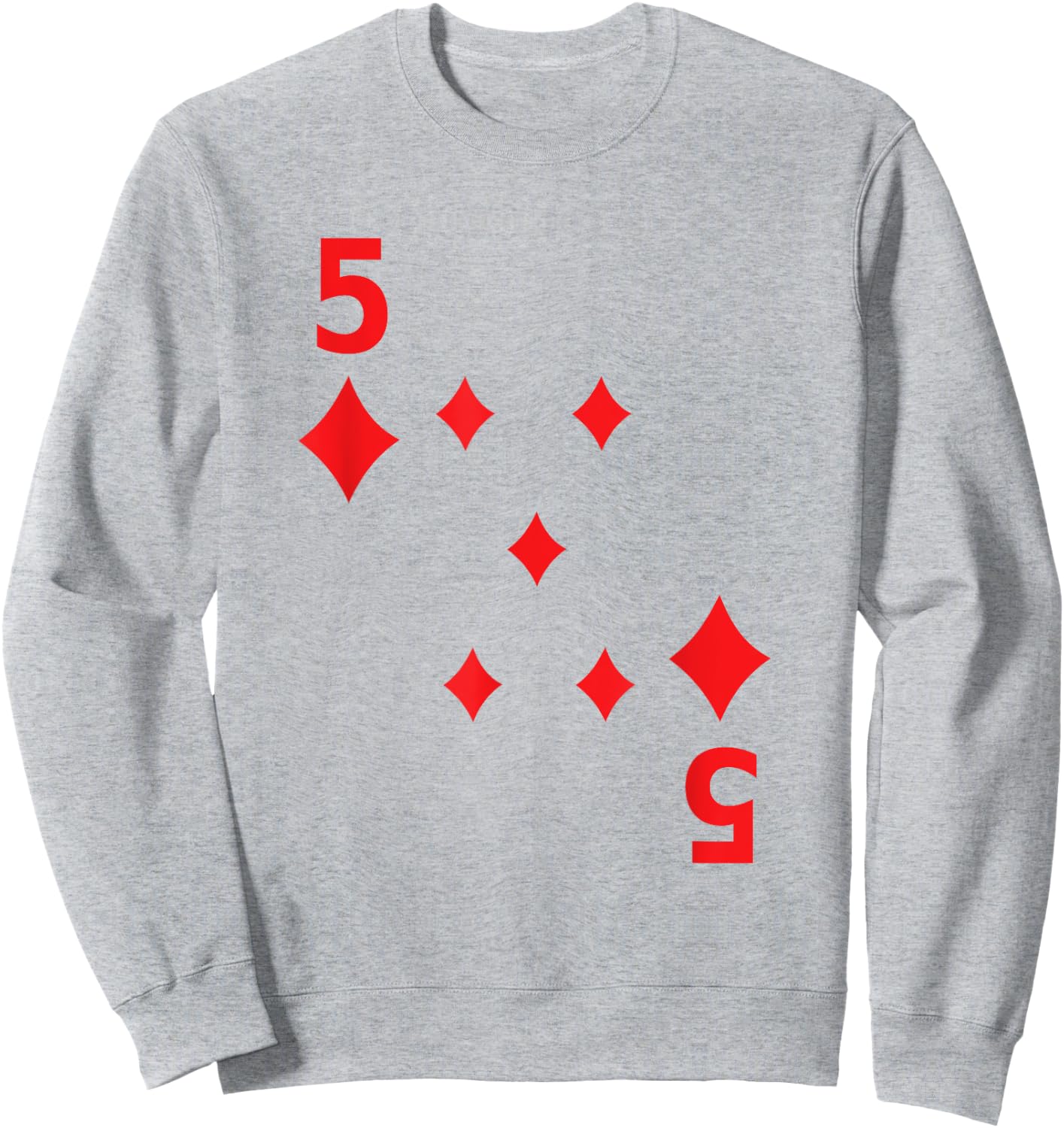 Five of Diamonds poker playing card costume shirt Sweatshirt - Sweatshirt | Ash