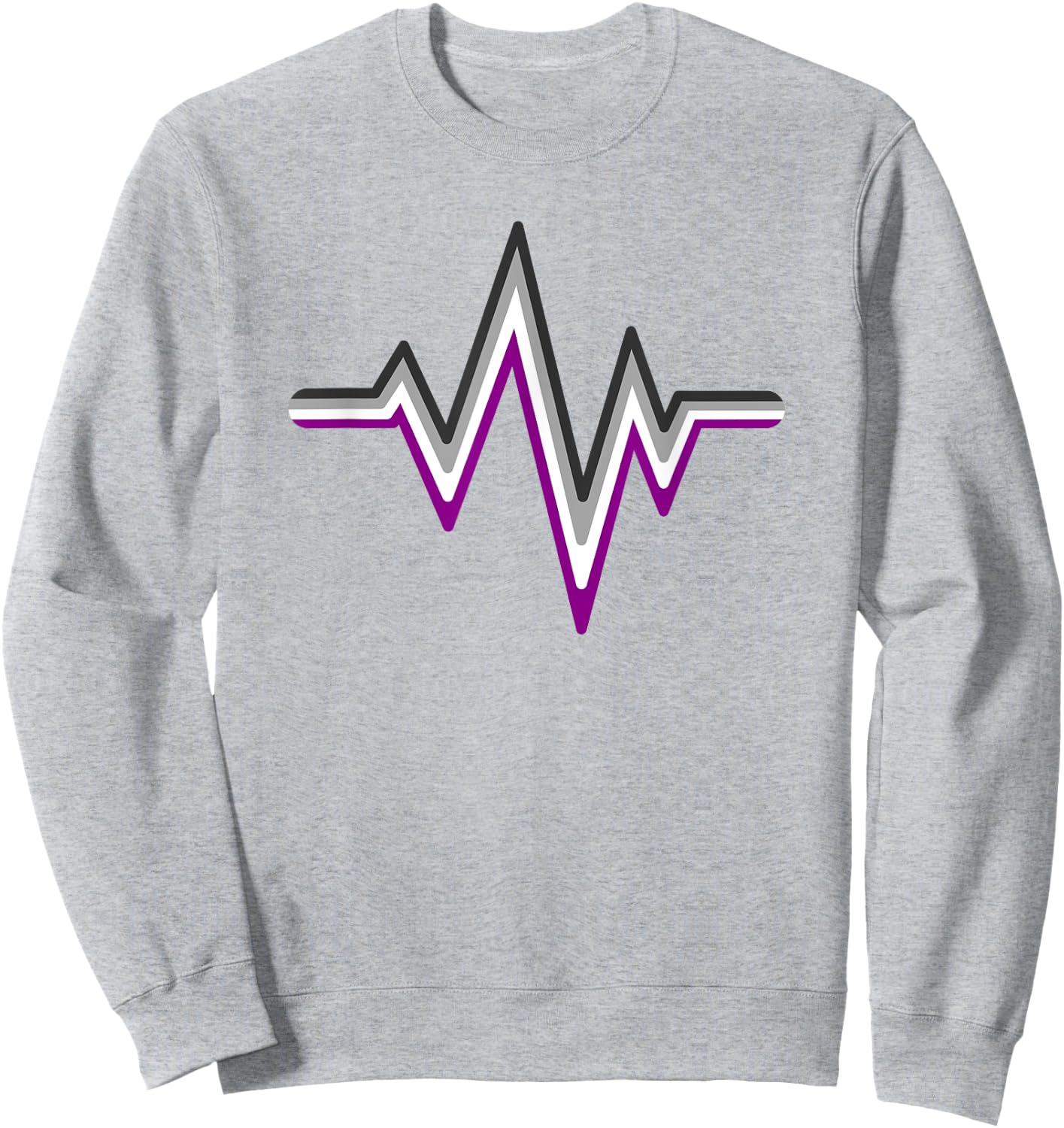 Asexual Heartbeat Ace Flag Colors Asexuality Pride Nurse Sweatshirt - Sweatshirt | Ash