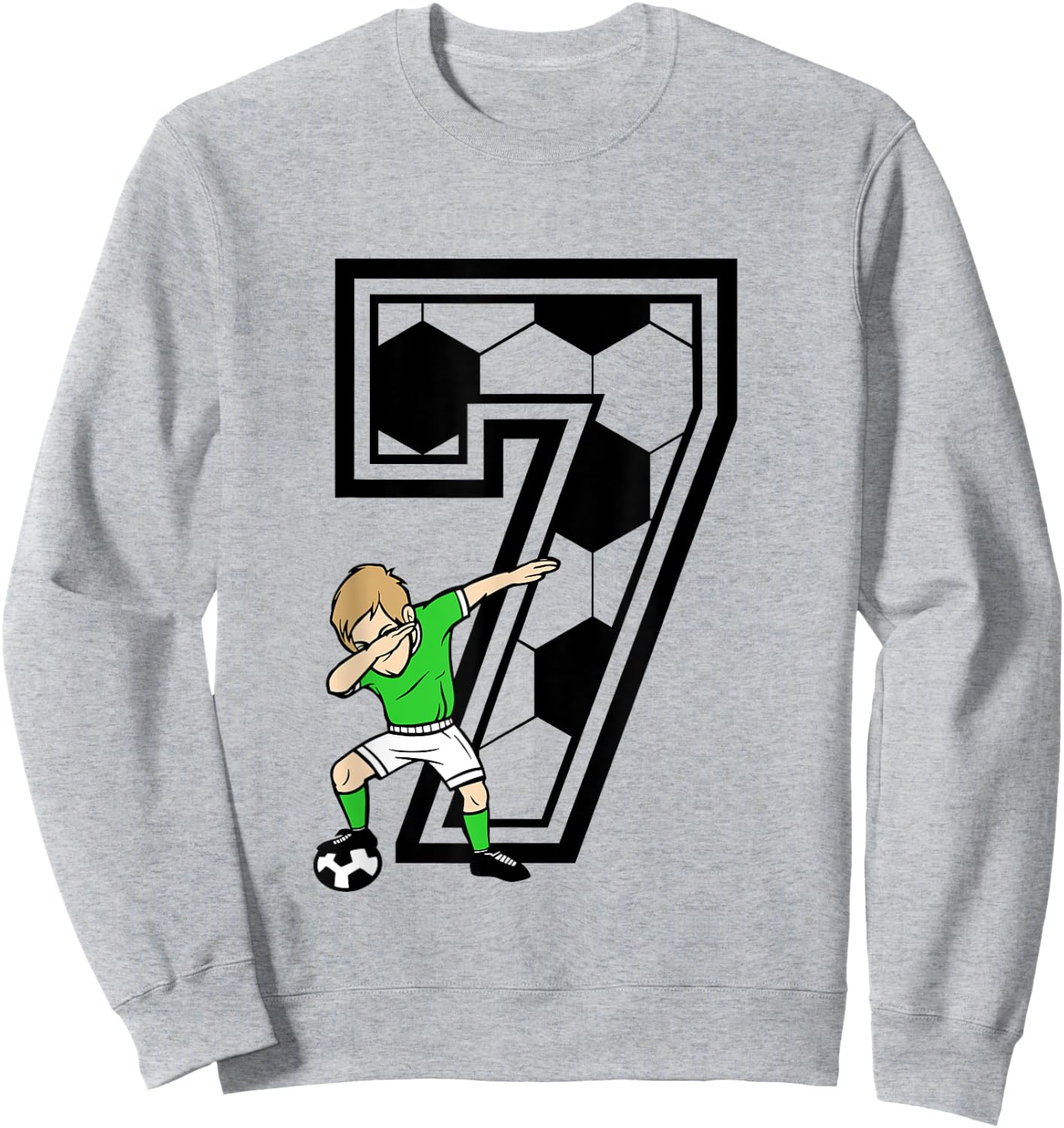 7 Year Old Boy Soccer Player 7th Birthday Kids Sweatshirt - Sweatshirt | Ash