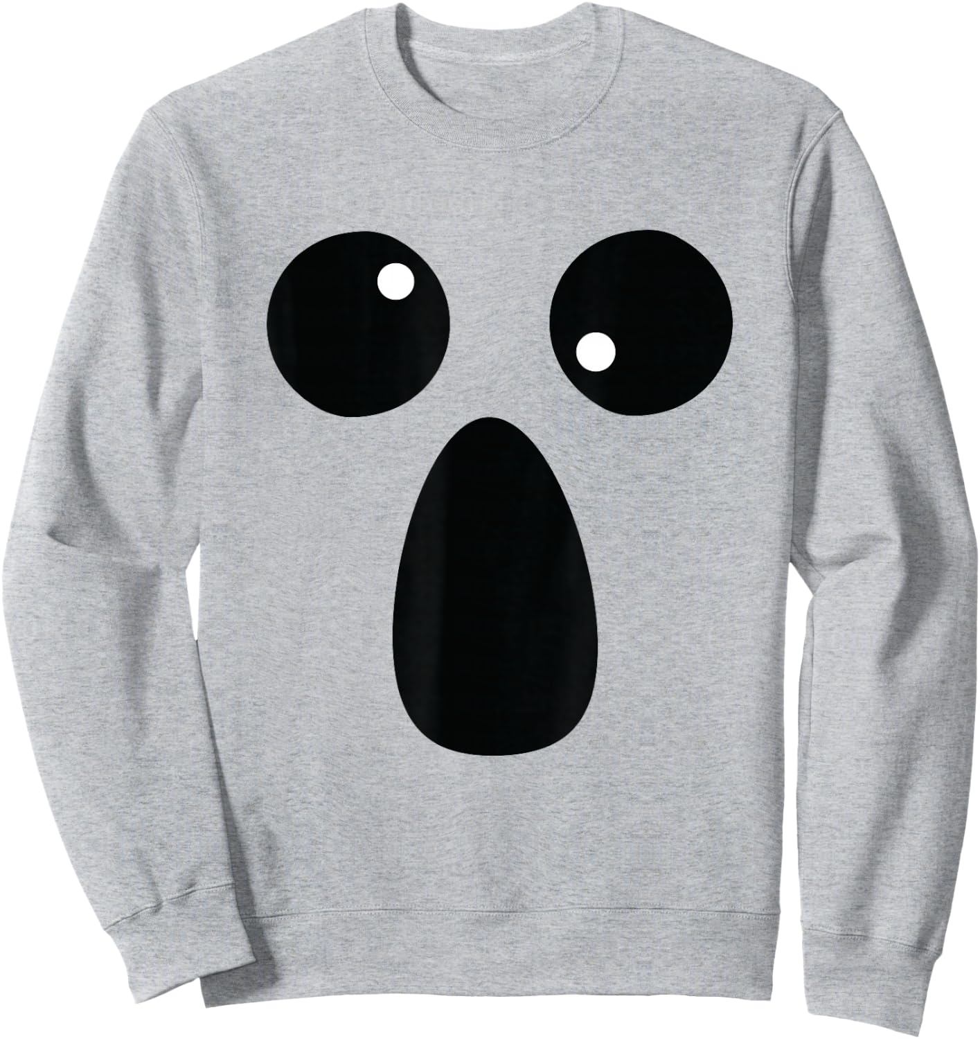 Funny Spooky Halloween Ghost Face Shirt Lazy Costume Sweatshirt - Sweatshirt | Ash