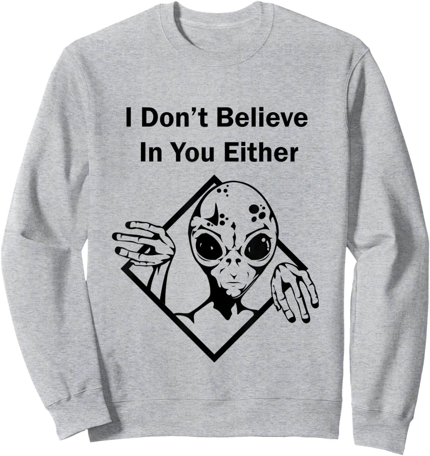 I Don't Believe In You Either Funny Alien Sweatshirt - Sweatshirt | Ash