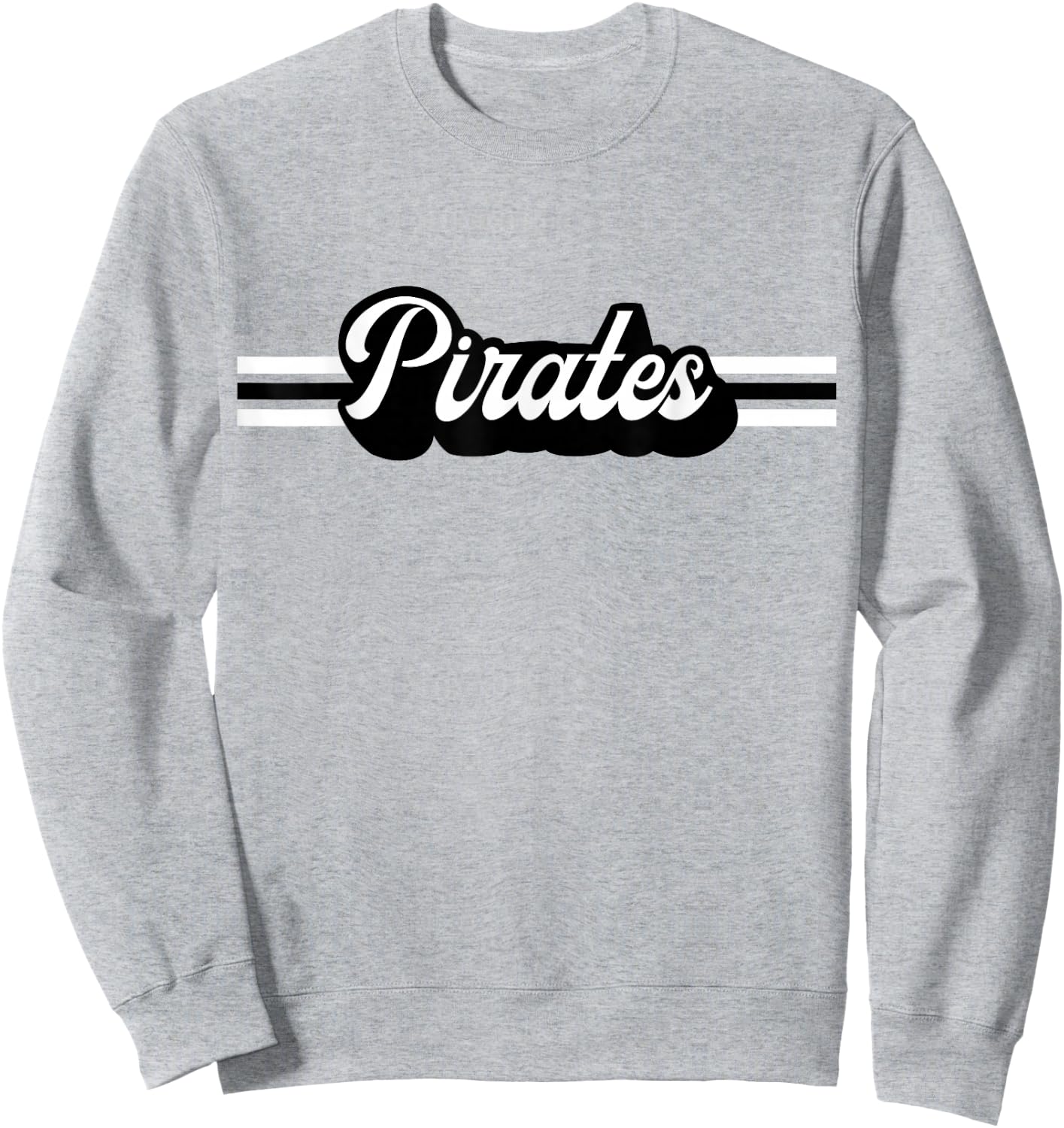 Retro Pirates Mascot, School Spirit, Pirate Sports Sweatshirt - Sweatshirt | Ash