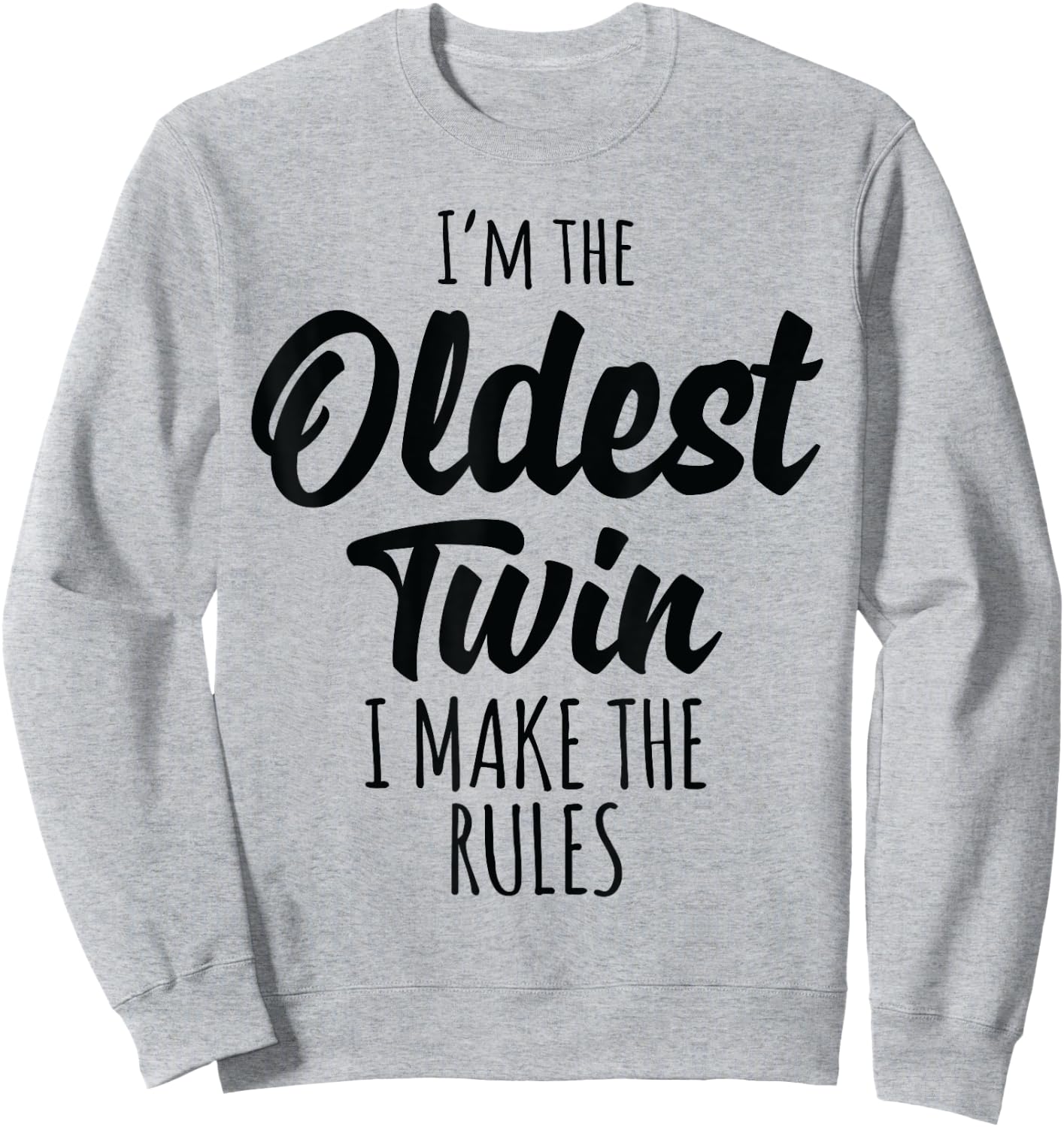 Twins Shirt Matching Birthday Gift Sibling Oldest Twin Sweatshirt - Sweatshirt | Ash