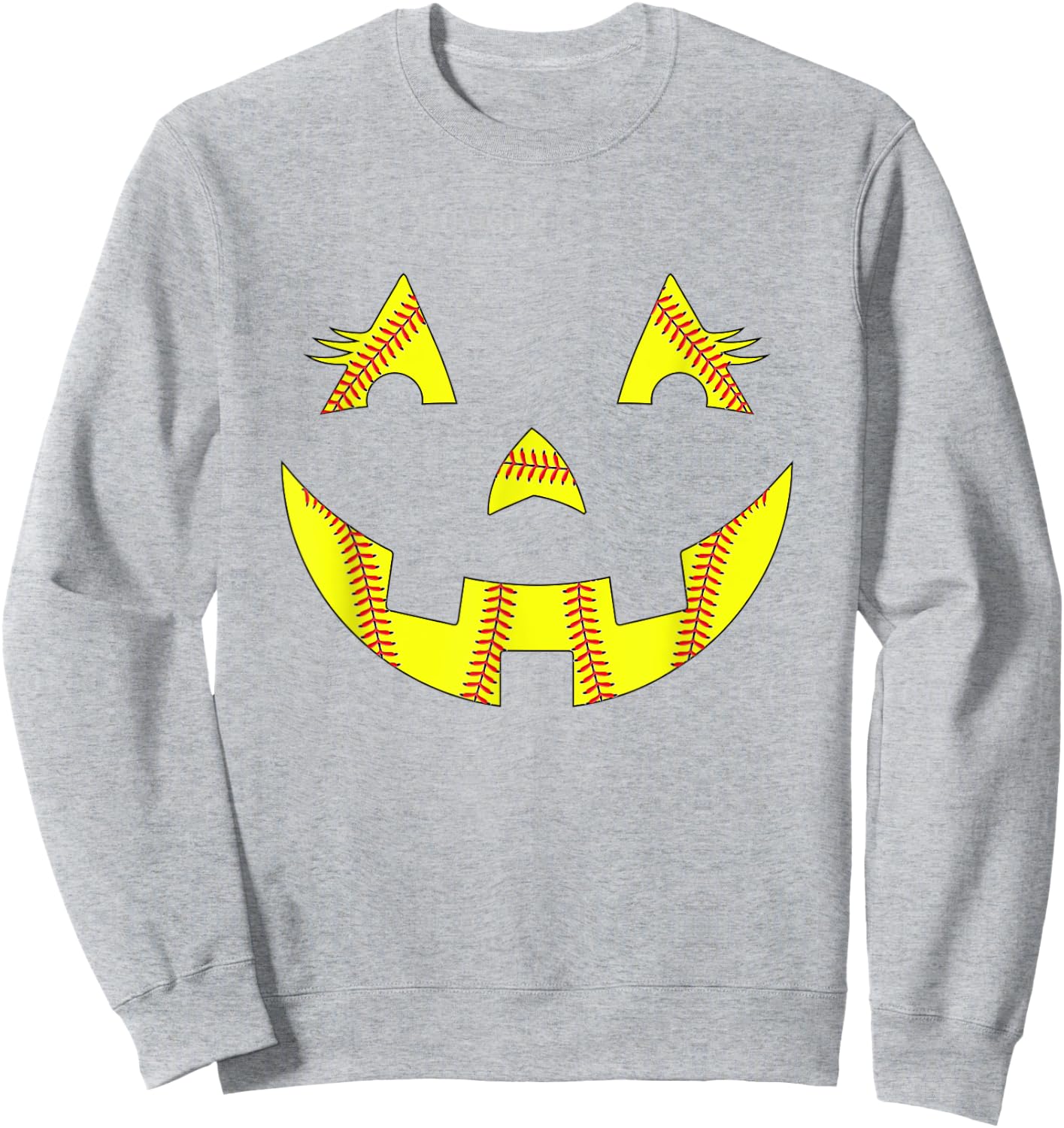 Jack O Lantern Softball Halloween Costume Mom Women Girls Sweatshirt - Sweatshirt | Ash