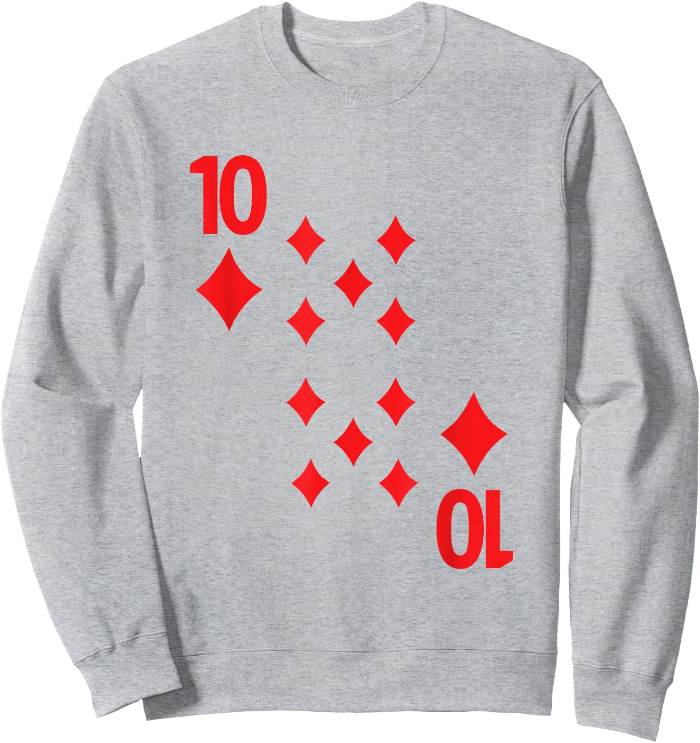 Ten of Diamonds poker playing card costume shirt Sweatshirt - Sweatshirt | Ash