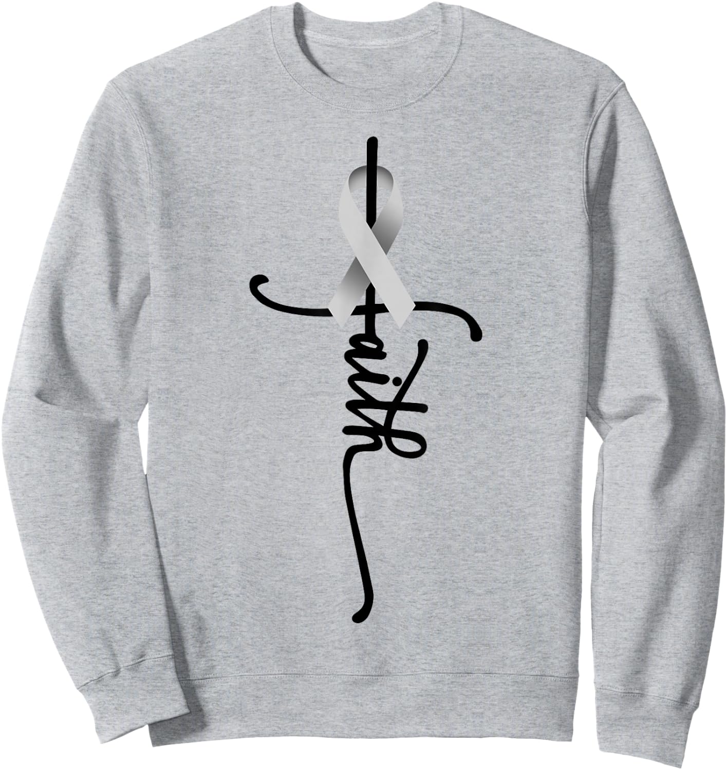 Lung Cancer Faith Lung Cancer Awareness November Support Sweatshirt - Sweatshirt | Ash
