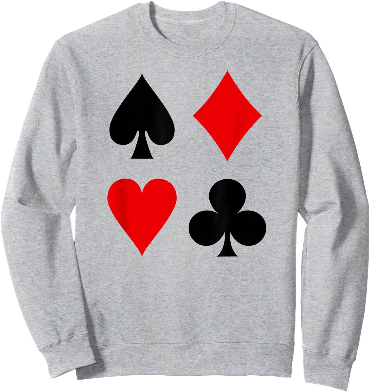 Clubs Hearts Spades Diamonds Playing Card Suits Poker Sweatshirt - Sweatshirt | Ash
