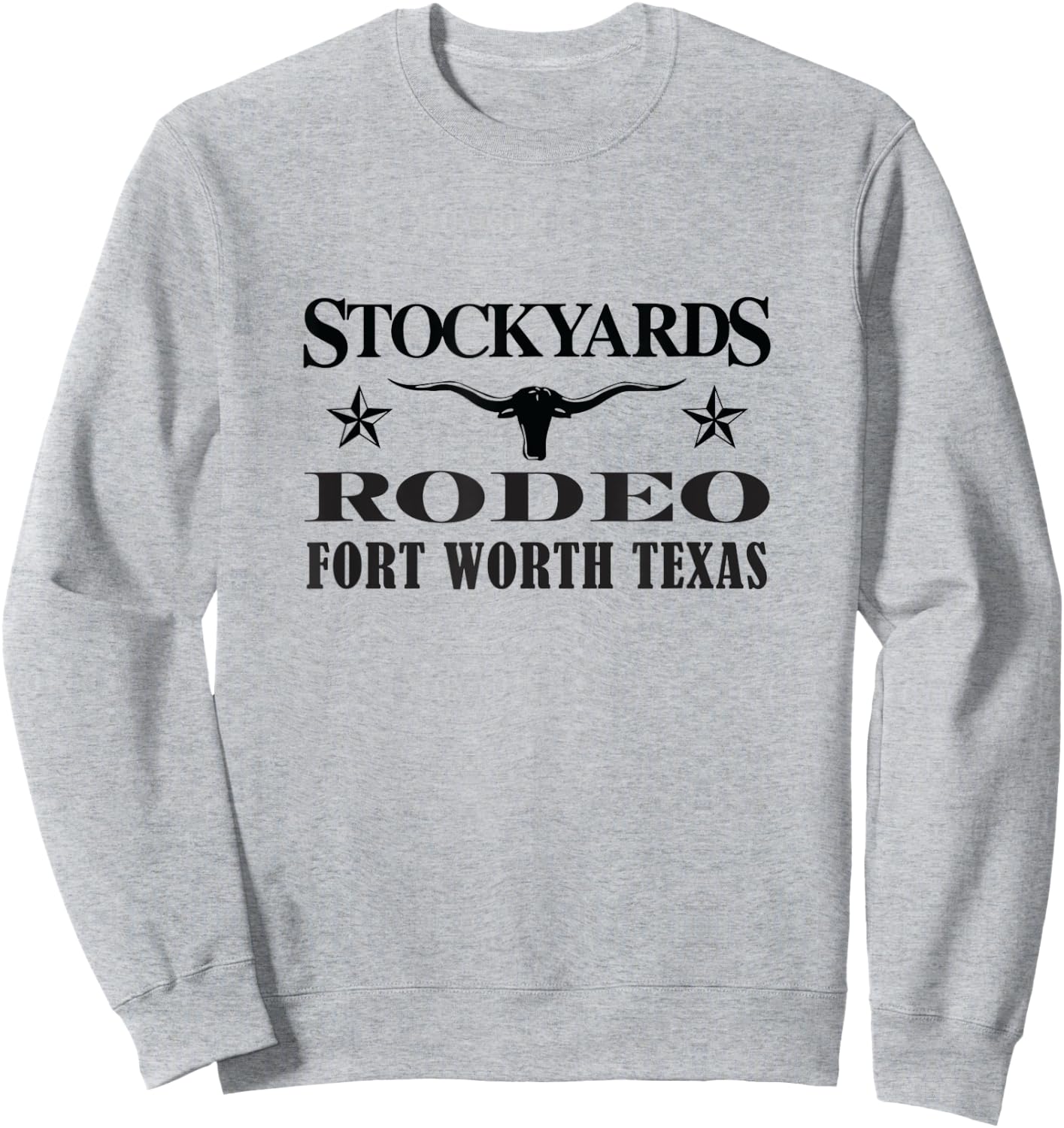 Fort Worth Texas Stockyards and Rodeo Cowboy Design Sweatshirt - Sweatshirt | Ash