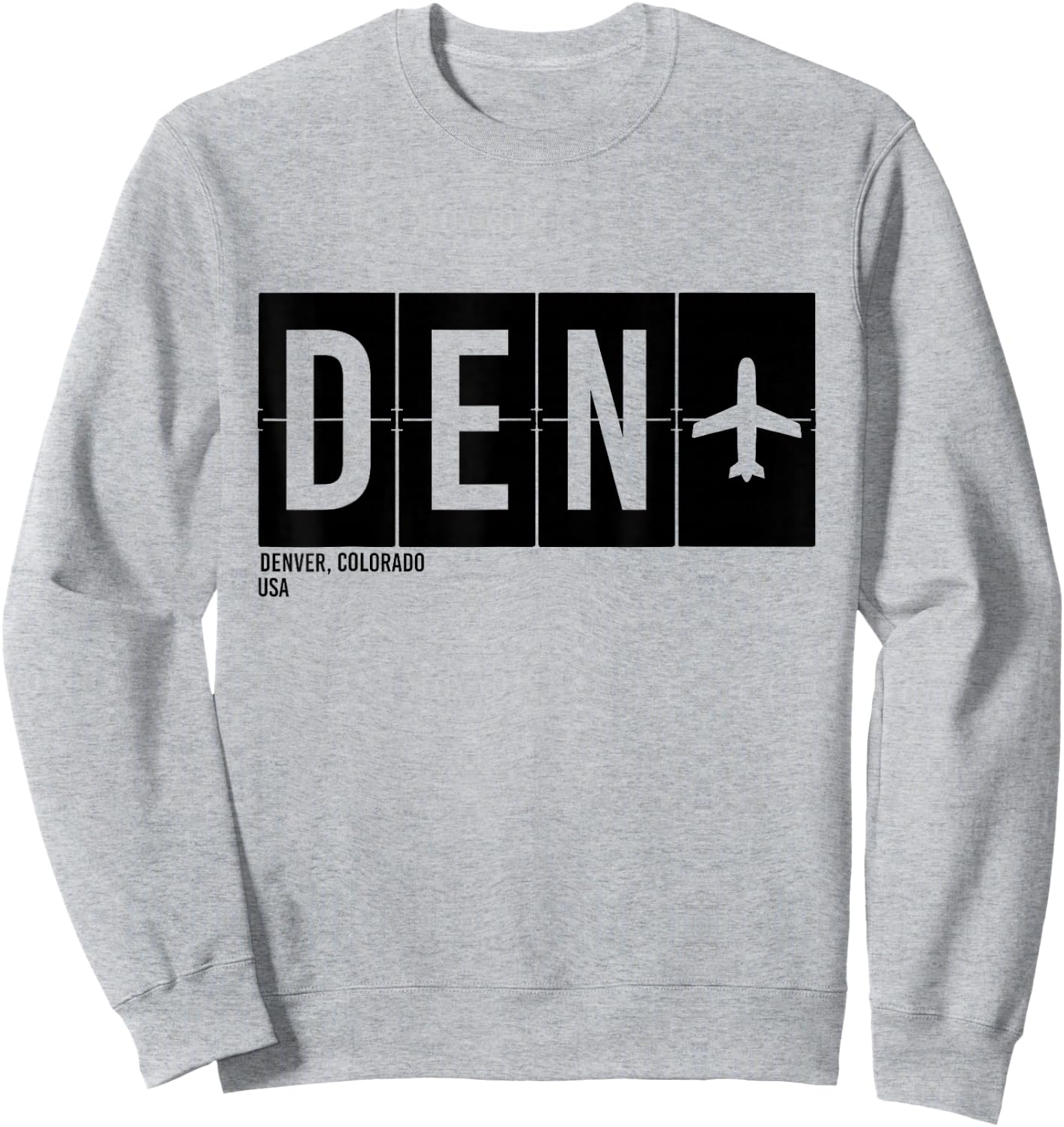 DEN Denver Colorado USA Airport Code International Travel Sweatshirt - Sweatshirt | Ash