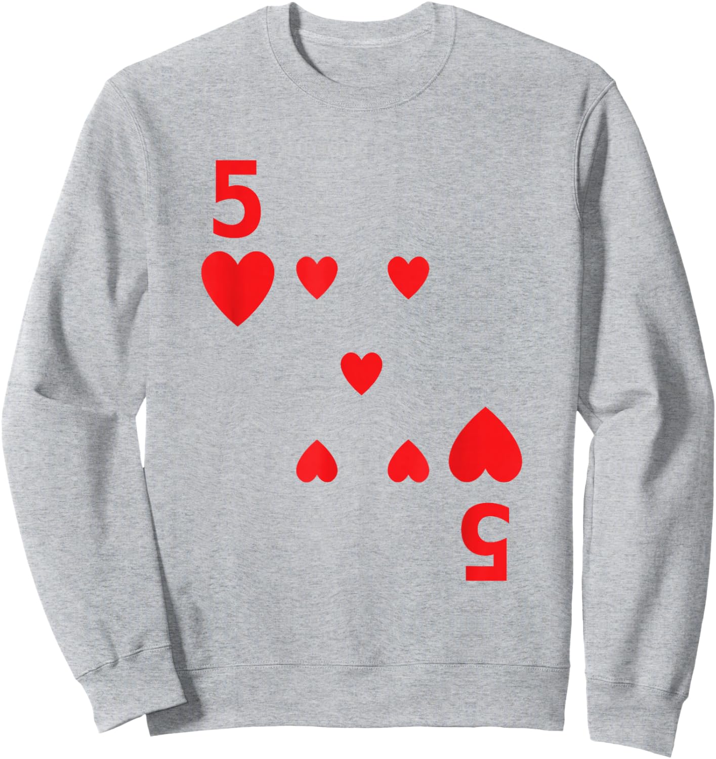 Five of Hearts poker playing card costume group shirt Sweatshirt - Sweatshirt | Ash