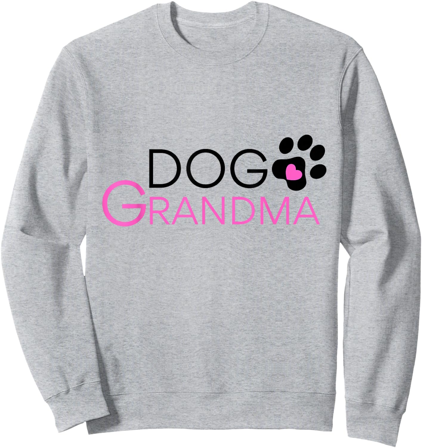 Dog Grandma Short Sleeve Paw Print Sweatshirt - Sweatshirt | Ash
