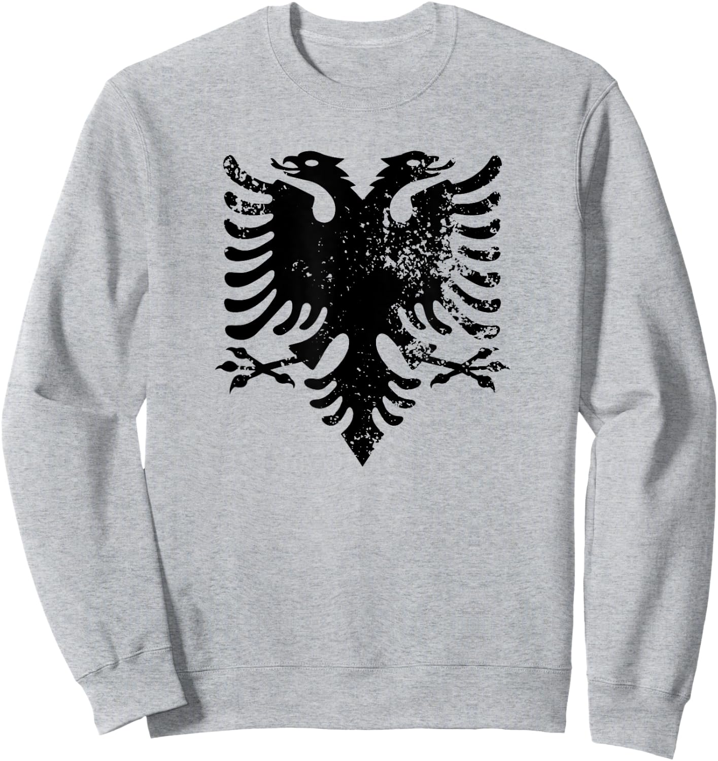 Albanian Flag Shirt Double Headed Eagle Albania Sweatshirt - Sweatshirt | Ash