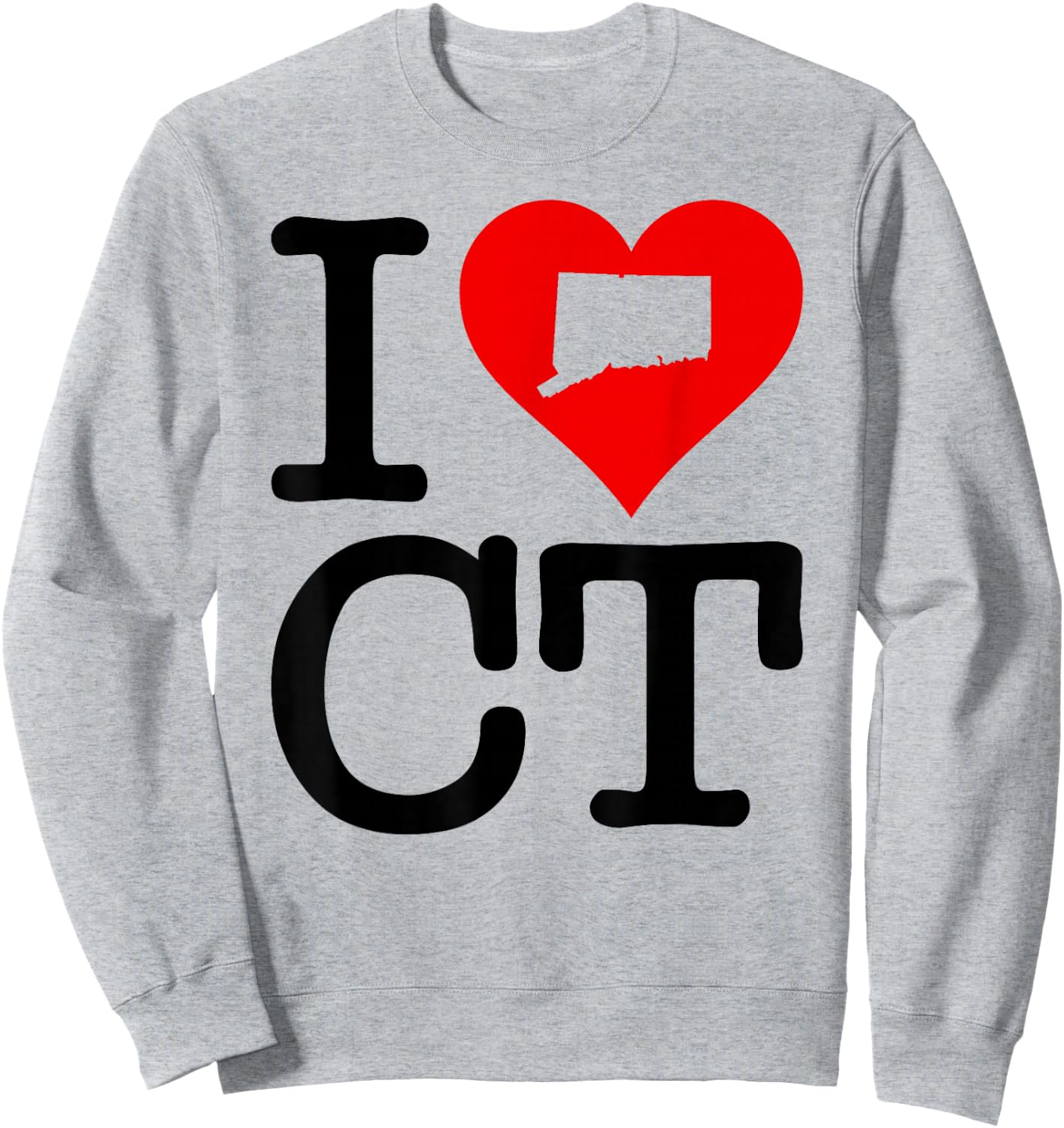 I Love Heart Connecticut Ct Sweatshirt - Sweatshirt | Ash