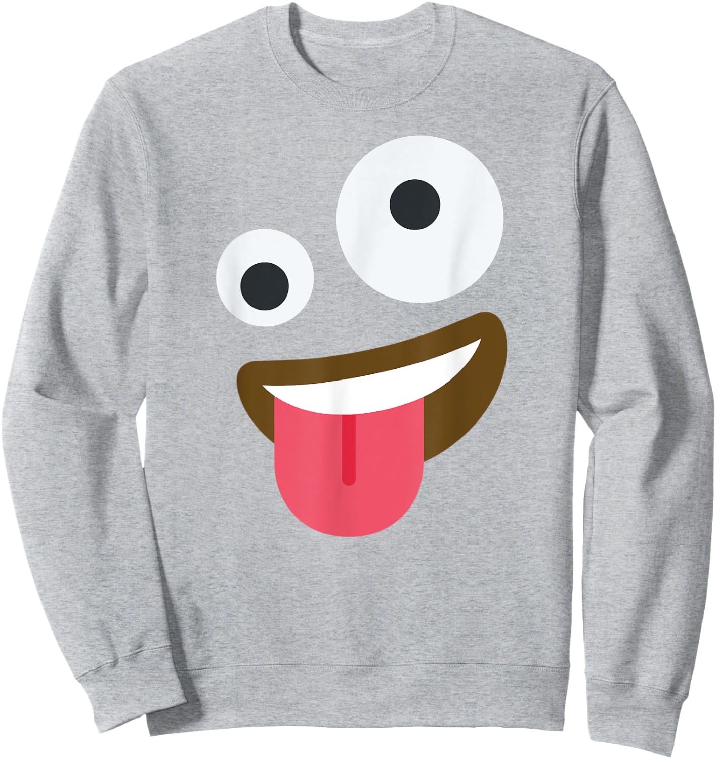 Zany Emoticon Face Crazy Eyes Wild Goofy costume Sweatshirt - Sweatshirt | Ash