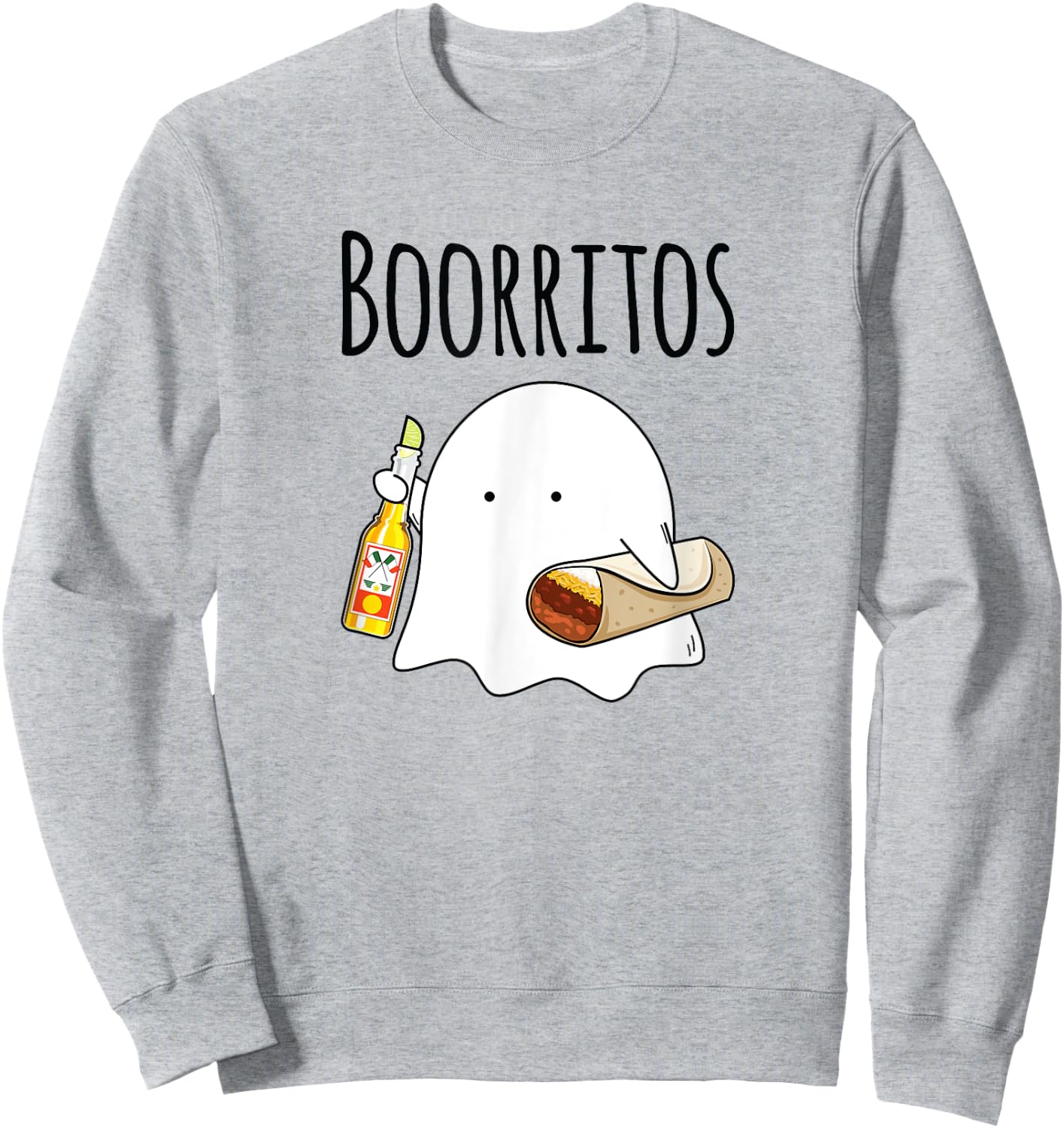 Halloween Shirt Men Kids Women Funny Mexican Burrito Sweatshirt - Sweatshirt | Ash