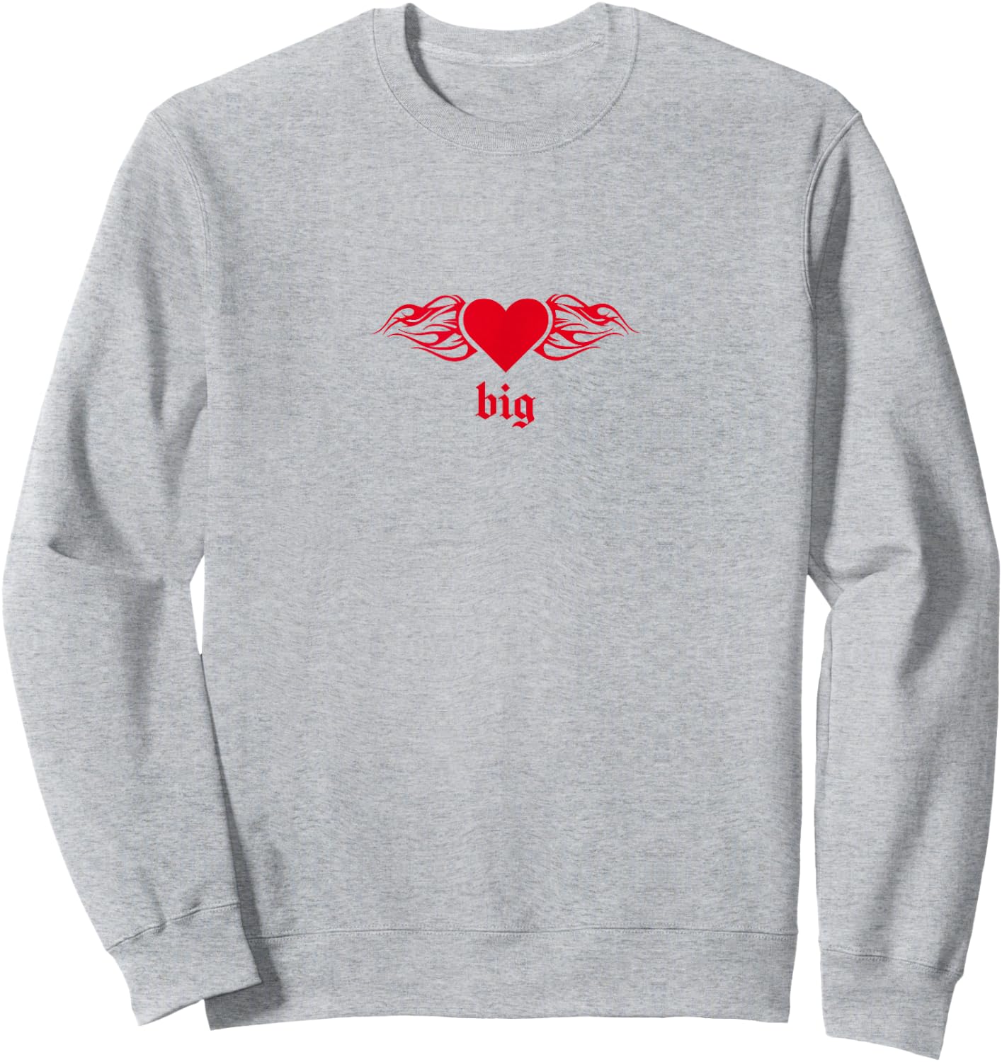Heart Flames Big Little Sister Sorority Reveal for Big Sweatshirt - Sweatshirt | Ash