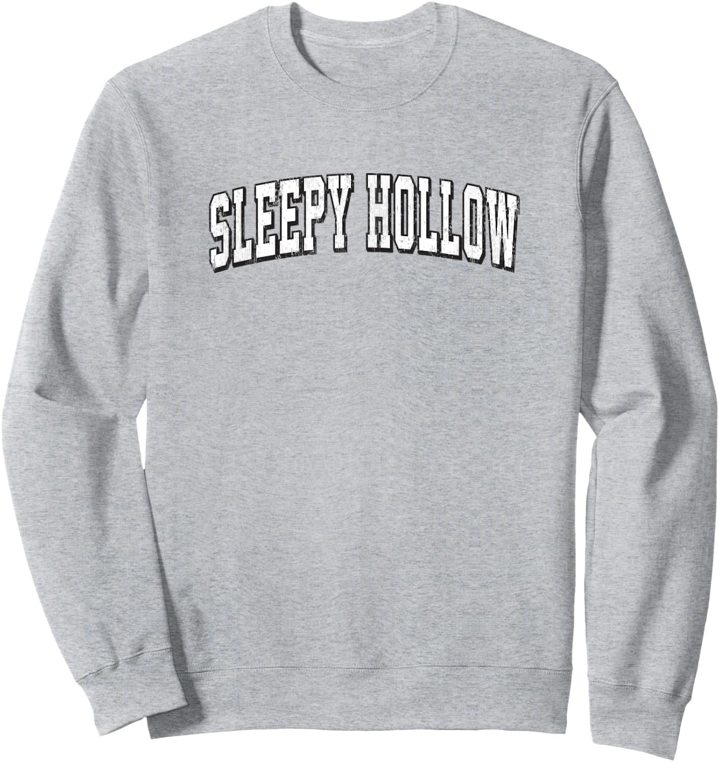Sleepy Hollow New York Vintage Athletic Sports B&W Print Sweatshirt - Sweatshirt | Ash