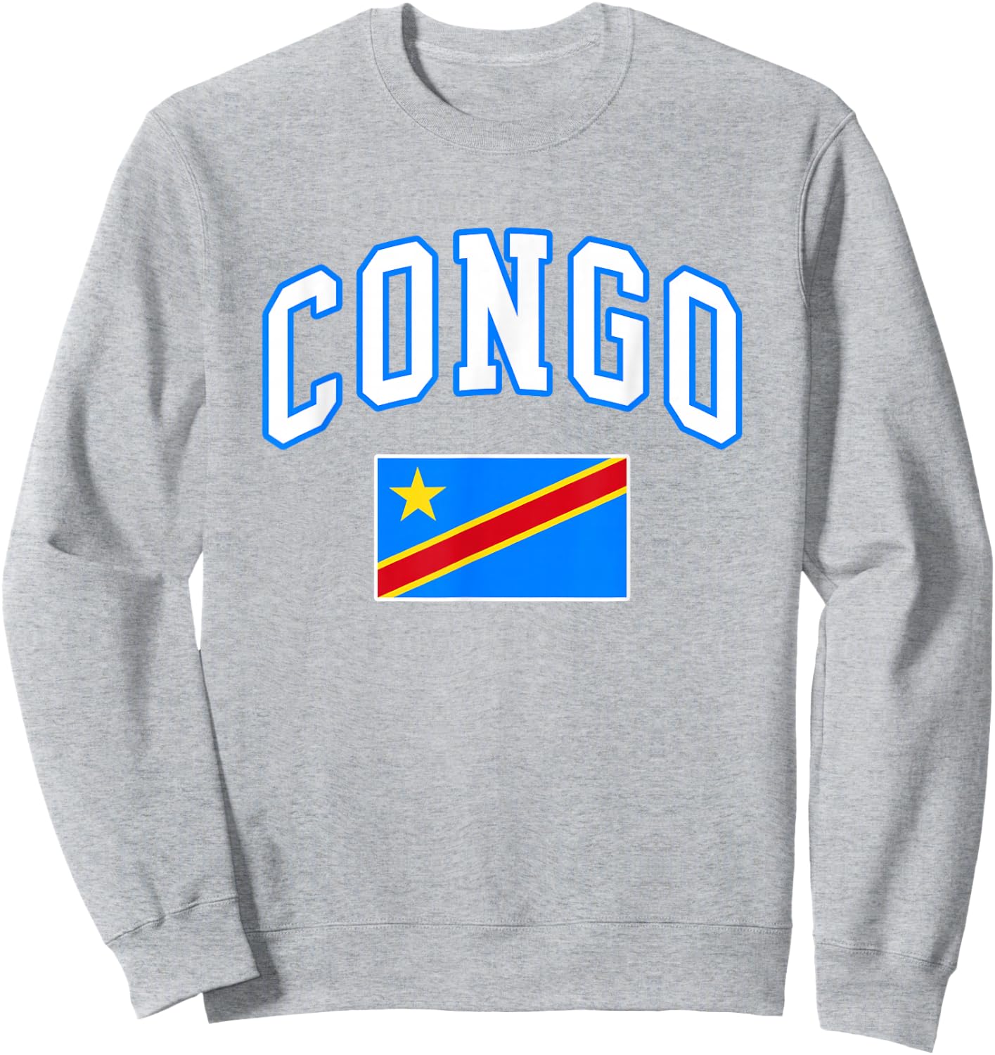 Congo Flag Congolese Retro Vintage Classic Graphic Sweatshirt - Sweatshirt | Ash