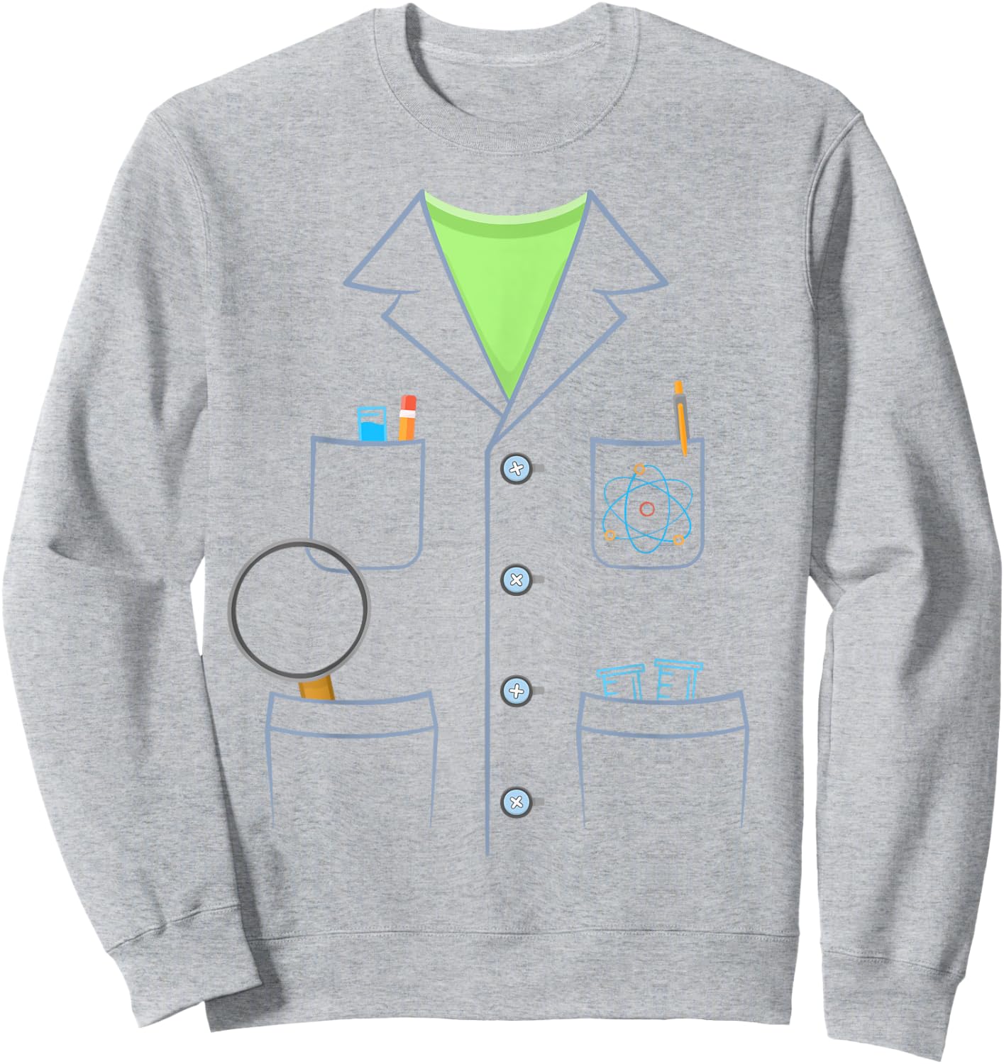 Scientist White Lab Coat Halloween Science Lazy Costume Sweatshirt - Sweatshirt | Ash