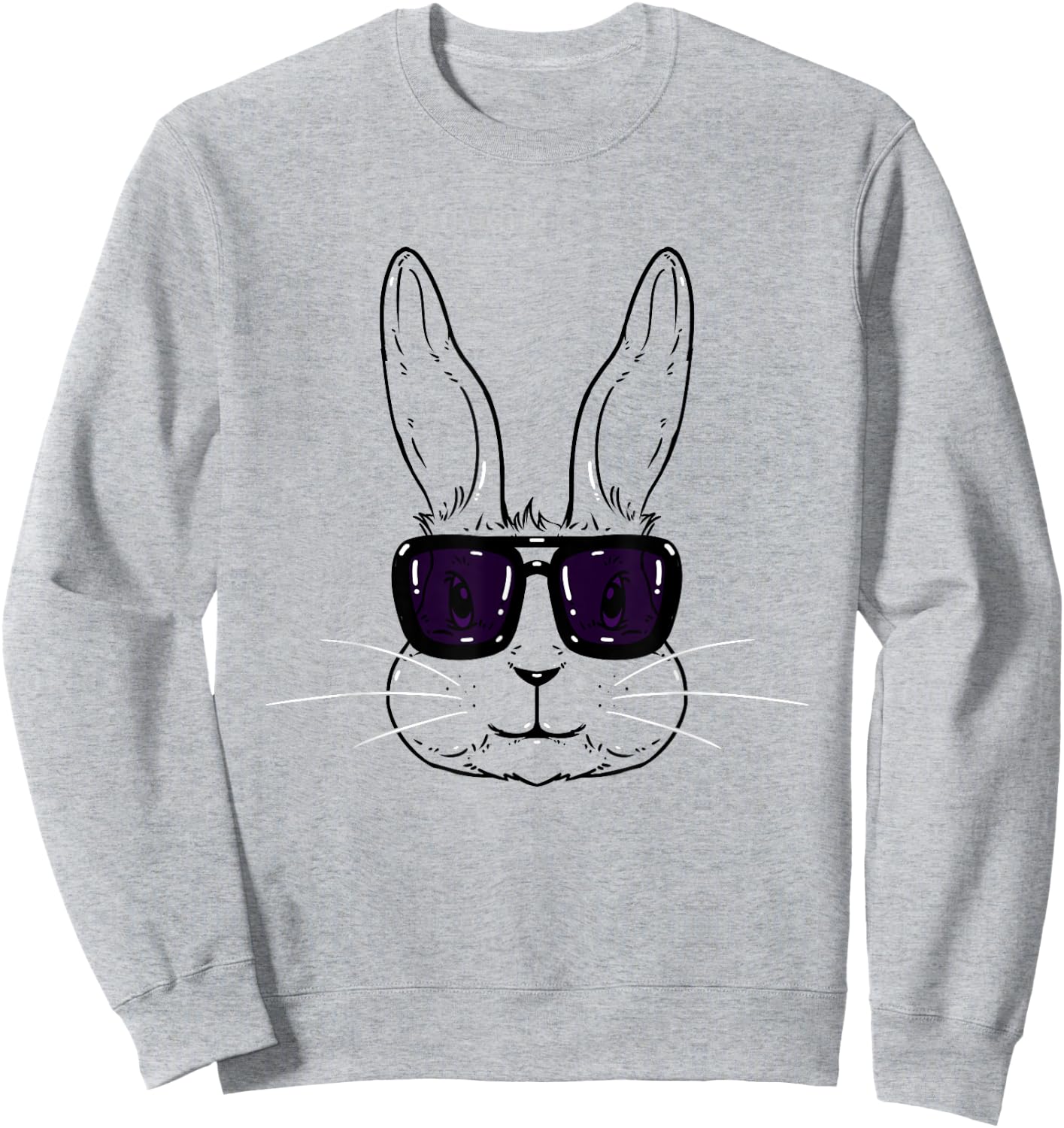 Happy Easter Day Gift Shop Bunny Face With Sunglasses Easter Day For Boys Men Kids , Grey Sweatshirt - Sweatshirt | Ash