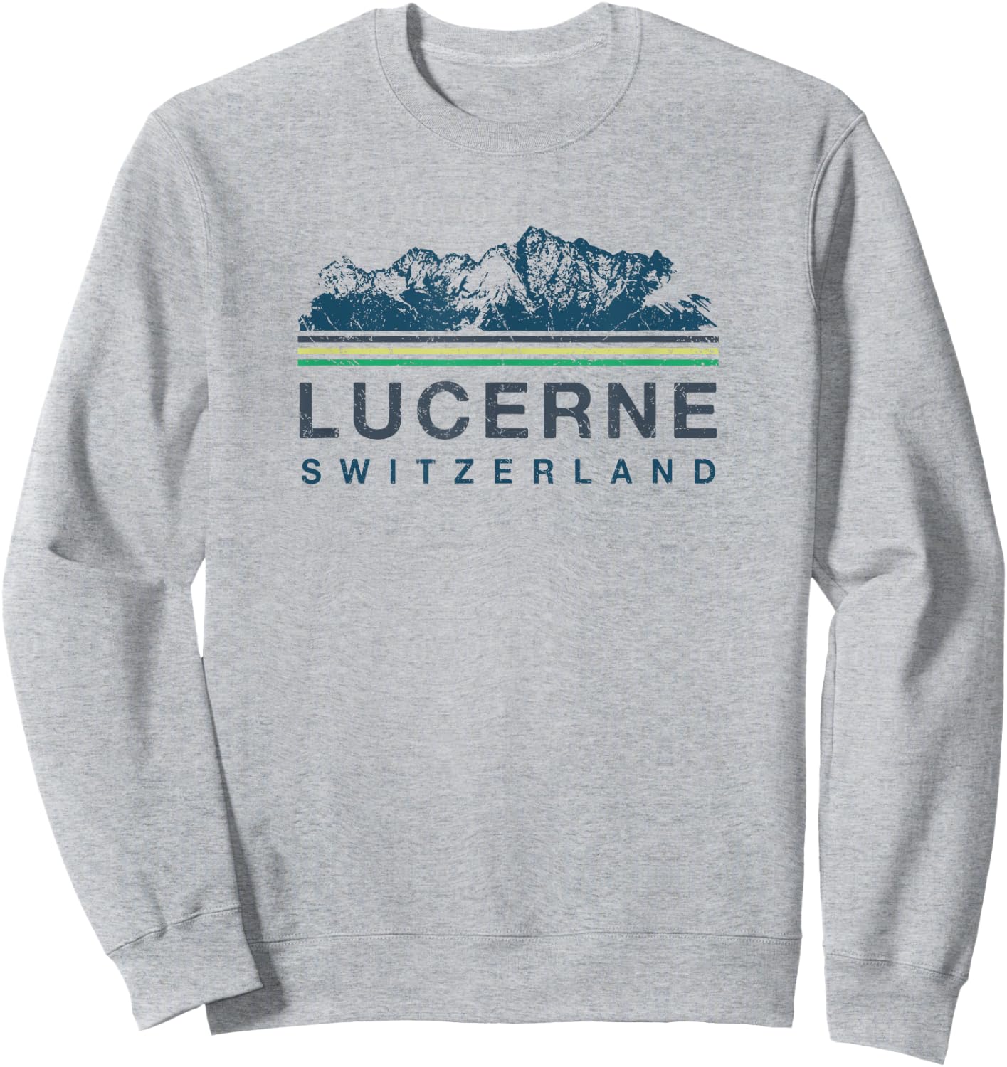 Lucerne Switzerland Swiss Mountain Climbing Retro Sweatshirt - Sweatshirt | Ash