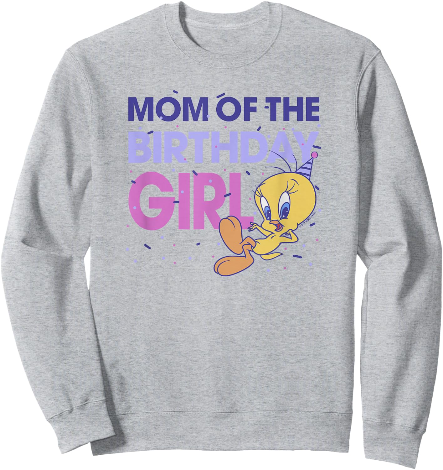 Looney Tunes Tweety Mom Of The Birthday Girl Sweatshirt - Sweatshirt | Ash