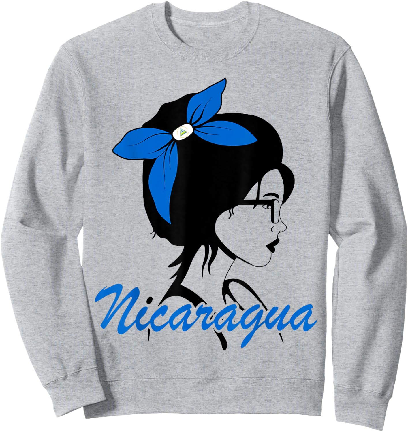 Nicaragua Girl Nicaraguan Mujer Nicaragueña flag Sweatshirt - Sweatshirt | Ash