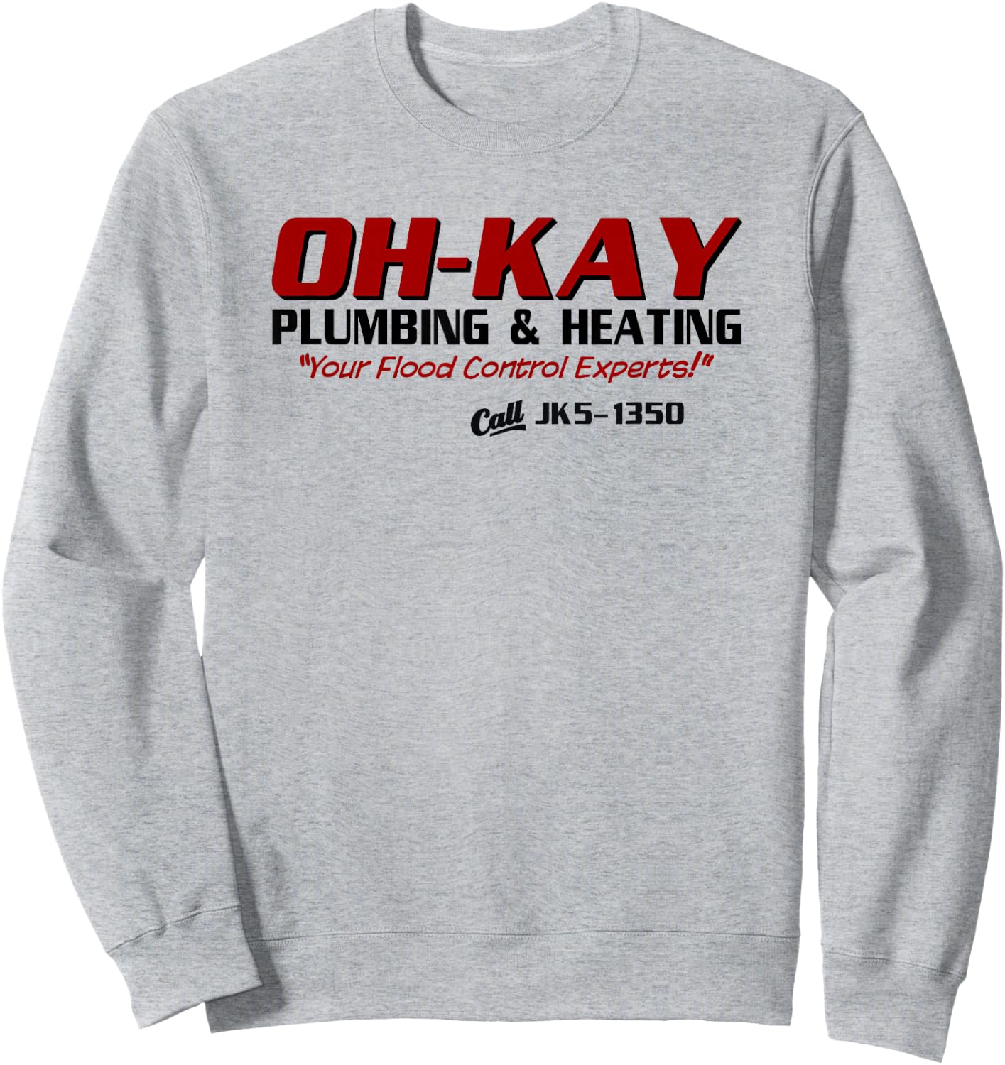 Wayward OH-KAY Plumbing & Heating Adult Winter Classic Fit Short Sleeve - White - Small Sweatshirt - Sweatshirt | Ash