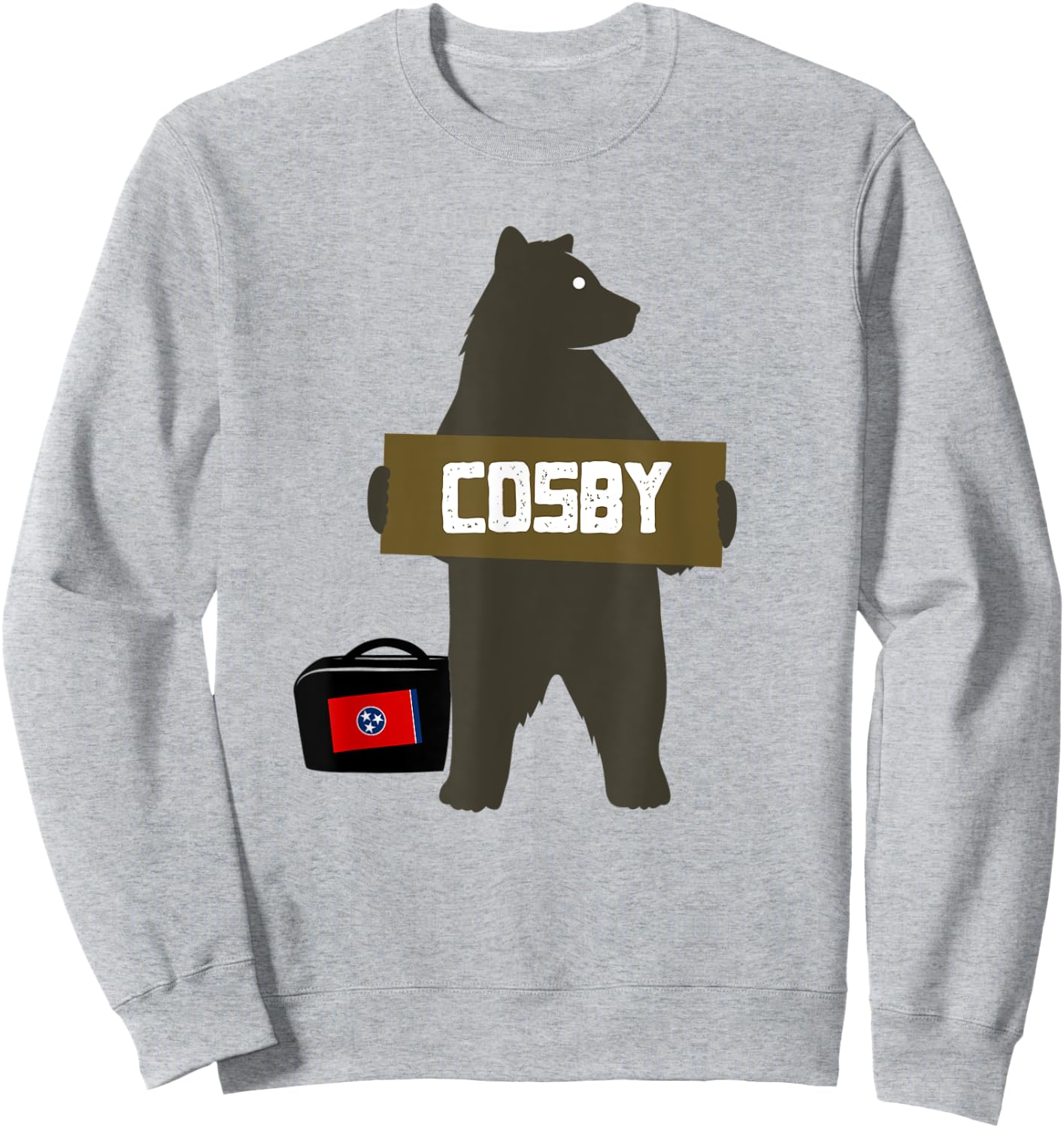 Cosby, Tennessee Smoky Mountains Hitchhiking Bear Sweatshirt - Sweatshirt | Ash
