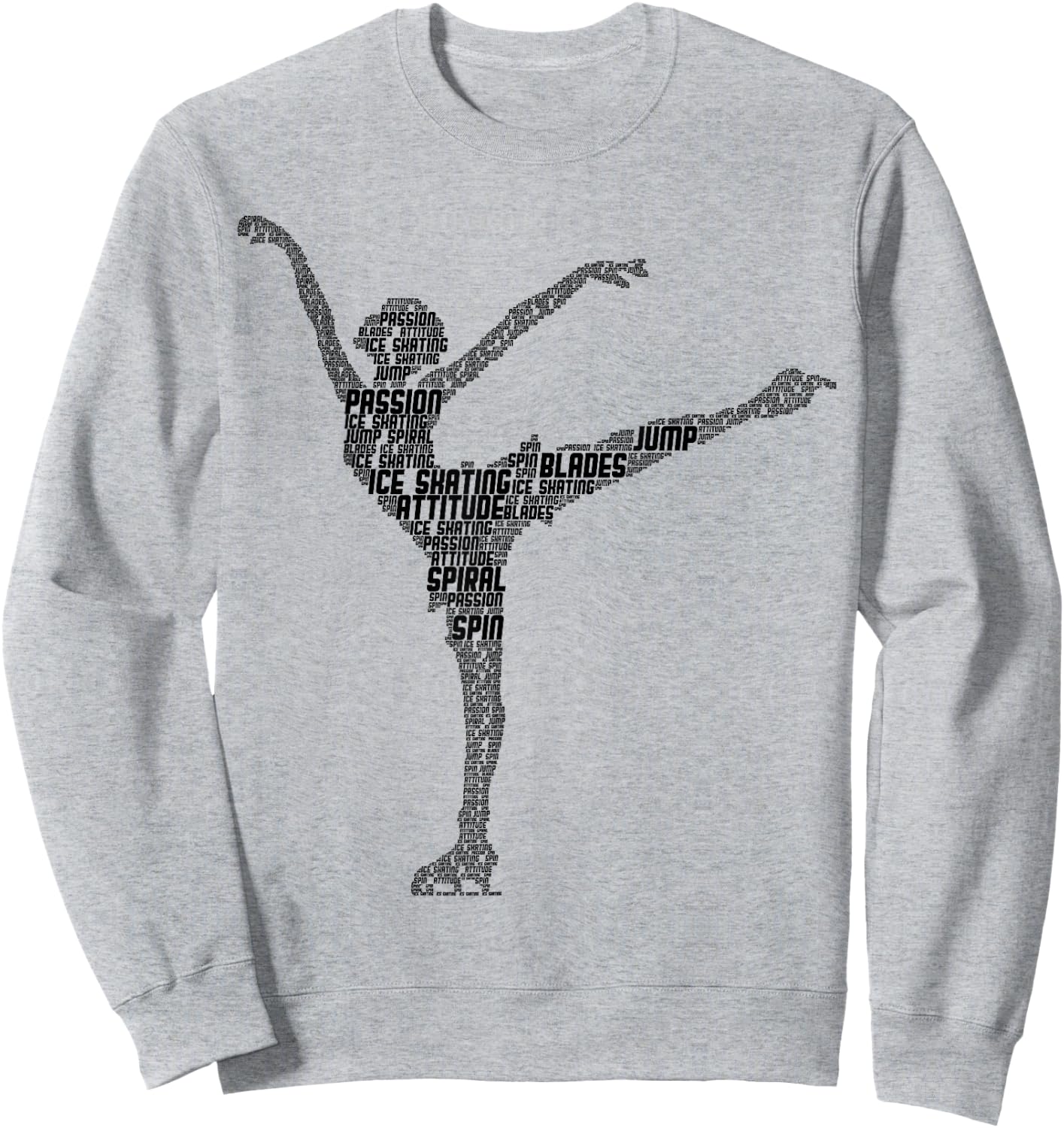 Figure Skating Ice Skates Girls Ladies Sweatshirt - Sweatshirt | Ash