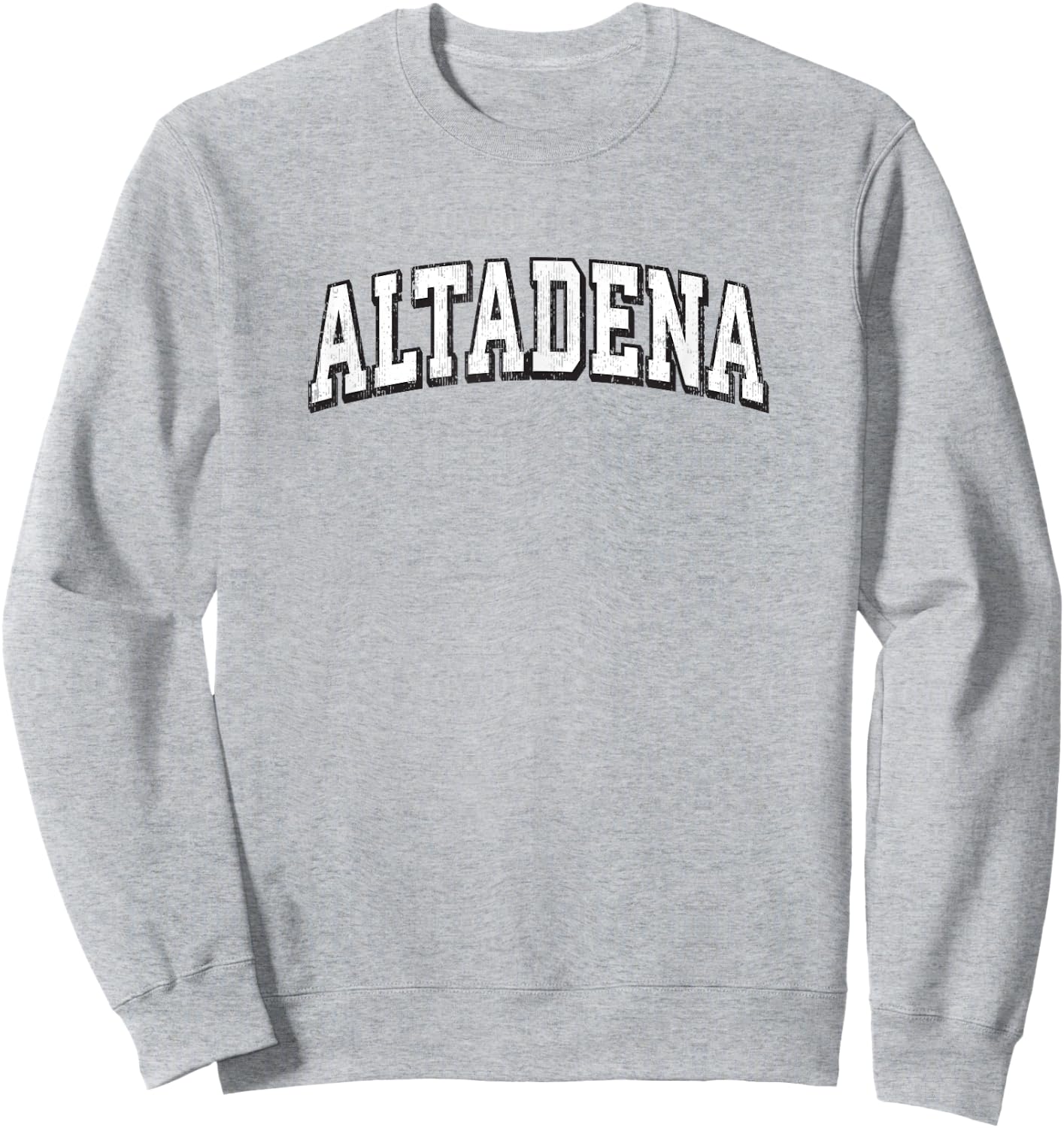 Altadena California Vintage Athletic Sports B&W Print Sweatshirt - Sweatshirt | Ash