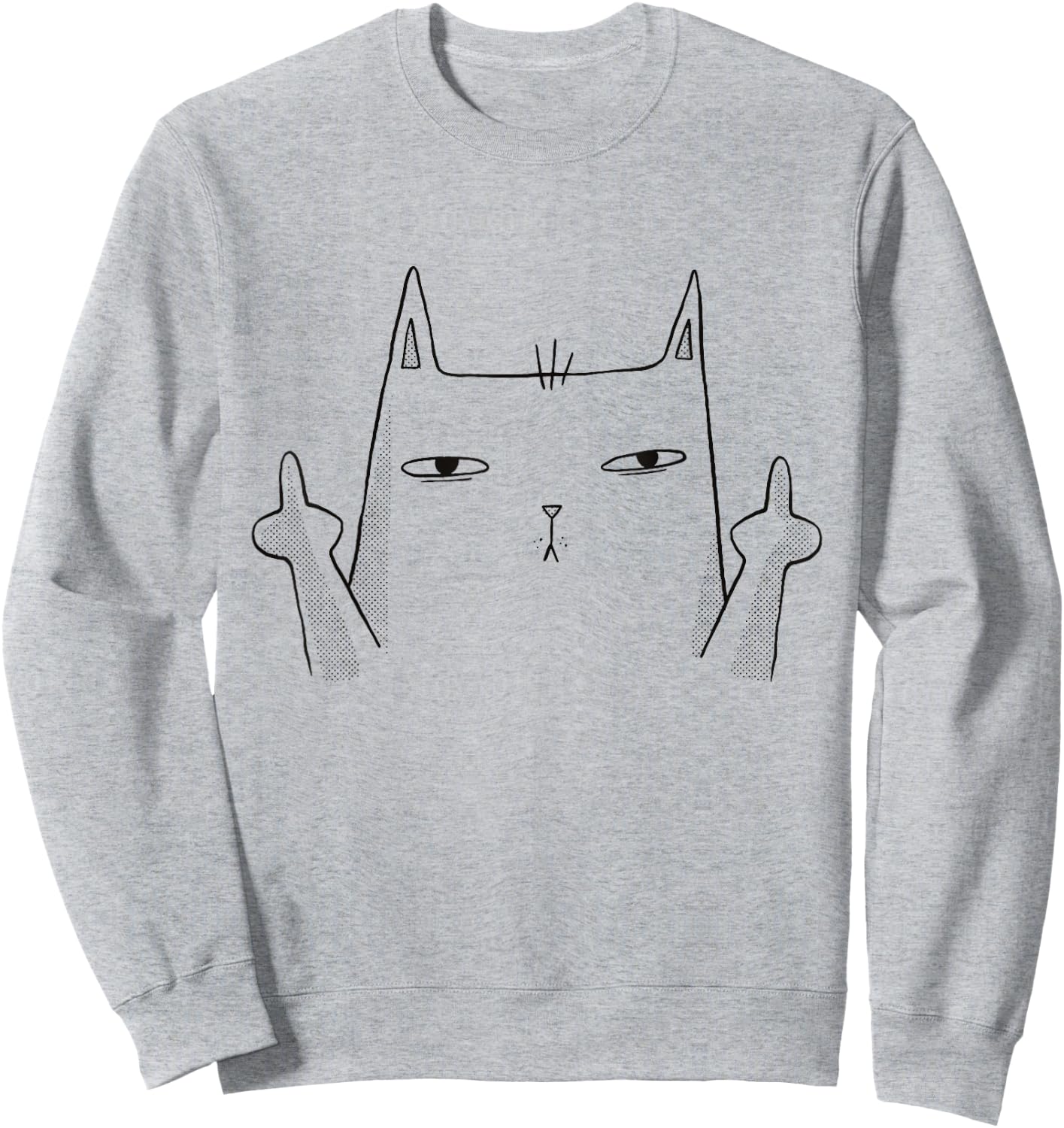 Middle Finger Cat Flip Bird GFY Meme Joke Funny Cat Women Sweatshirt - Sweatshirt | Ash