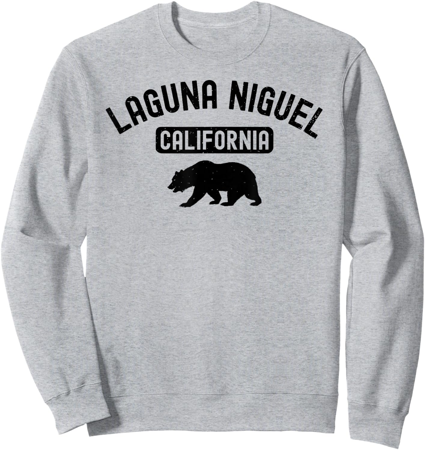Laguna Niguel California USA Flag Vintage Bear Orange County Sweatshirt - Sweatshirt | Ash