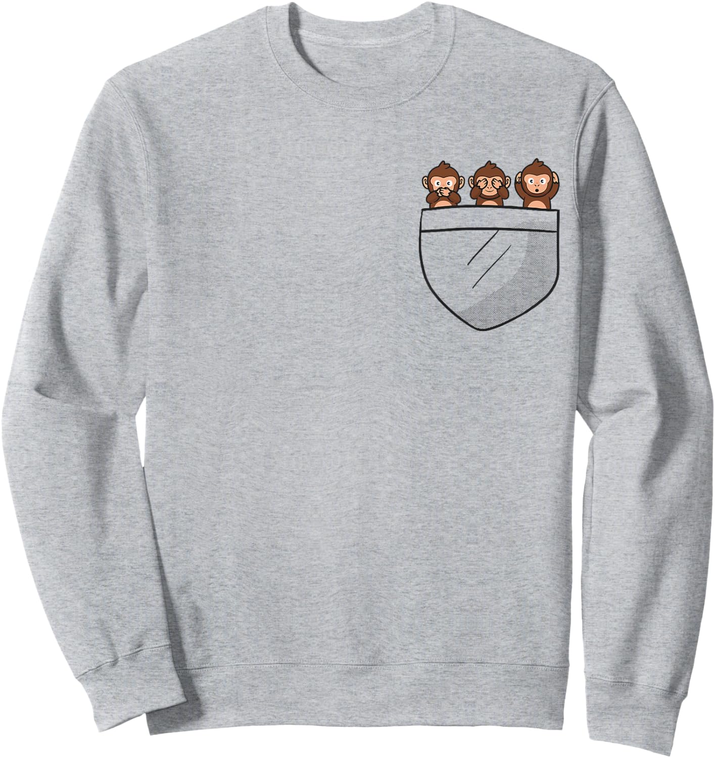 See three wise monkeys, hear no evil animal in the bag Sweatshirt - Sweatshirt | Ash