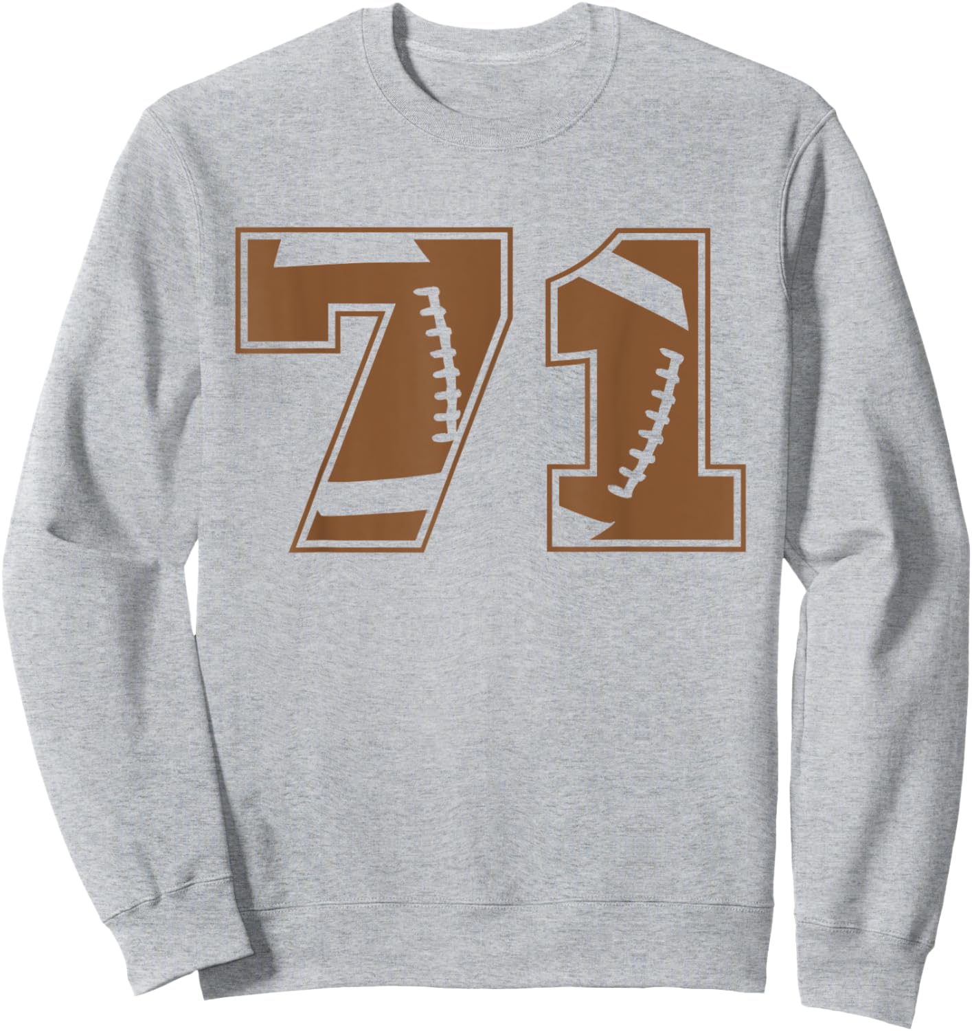 Football 71 Jersey Number Sweatshirt - Sweatshirt | Ash