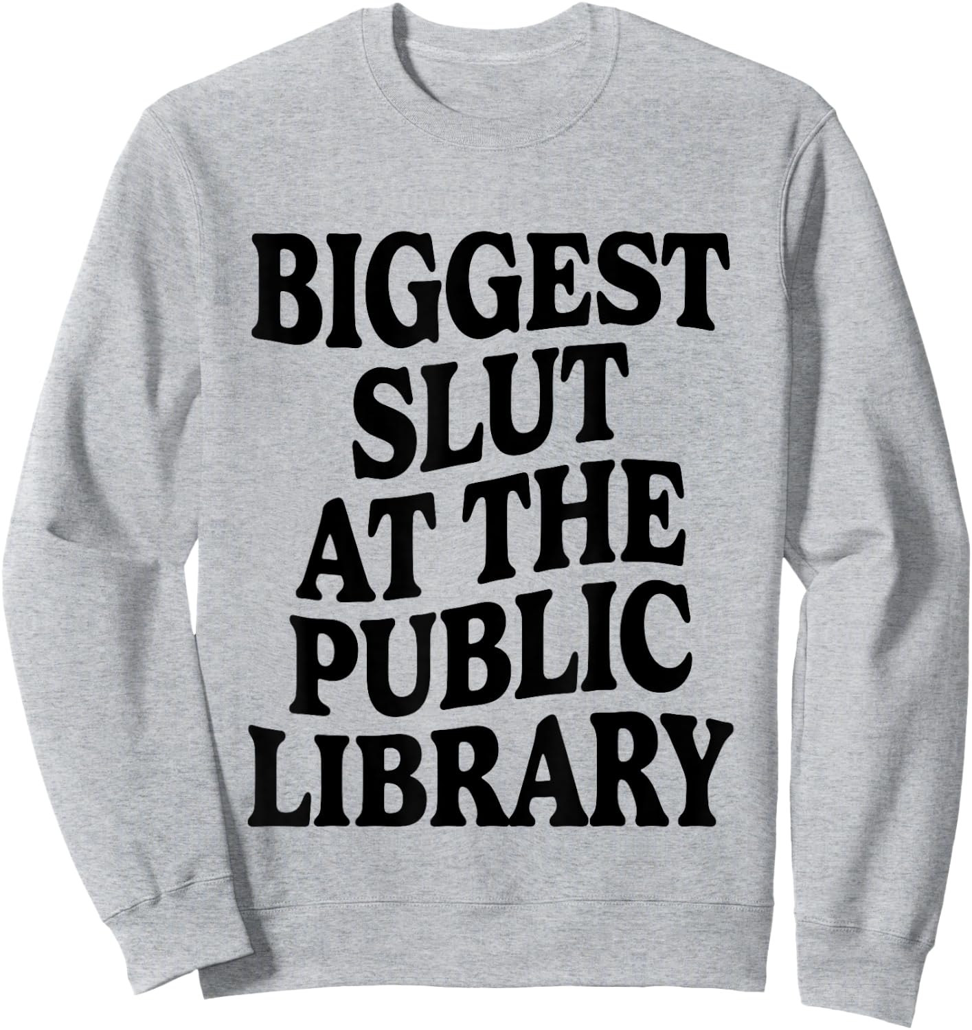 Biggest Slut At The Public Library Funny Sarcasm Quote Sweatshirt - Sweatshirt | Ash