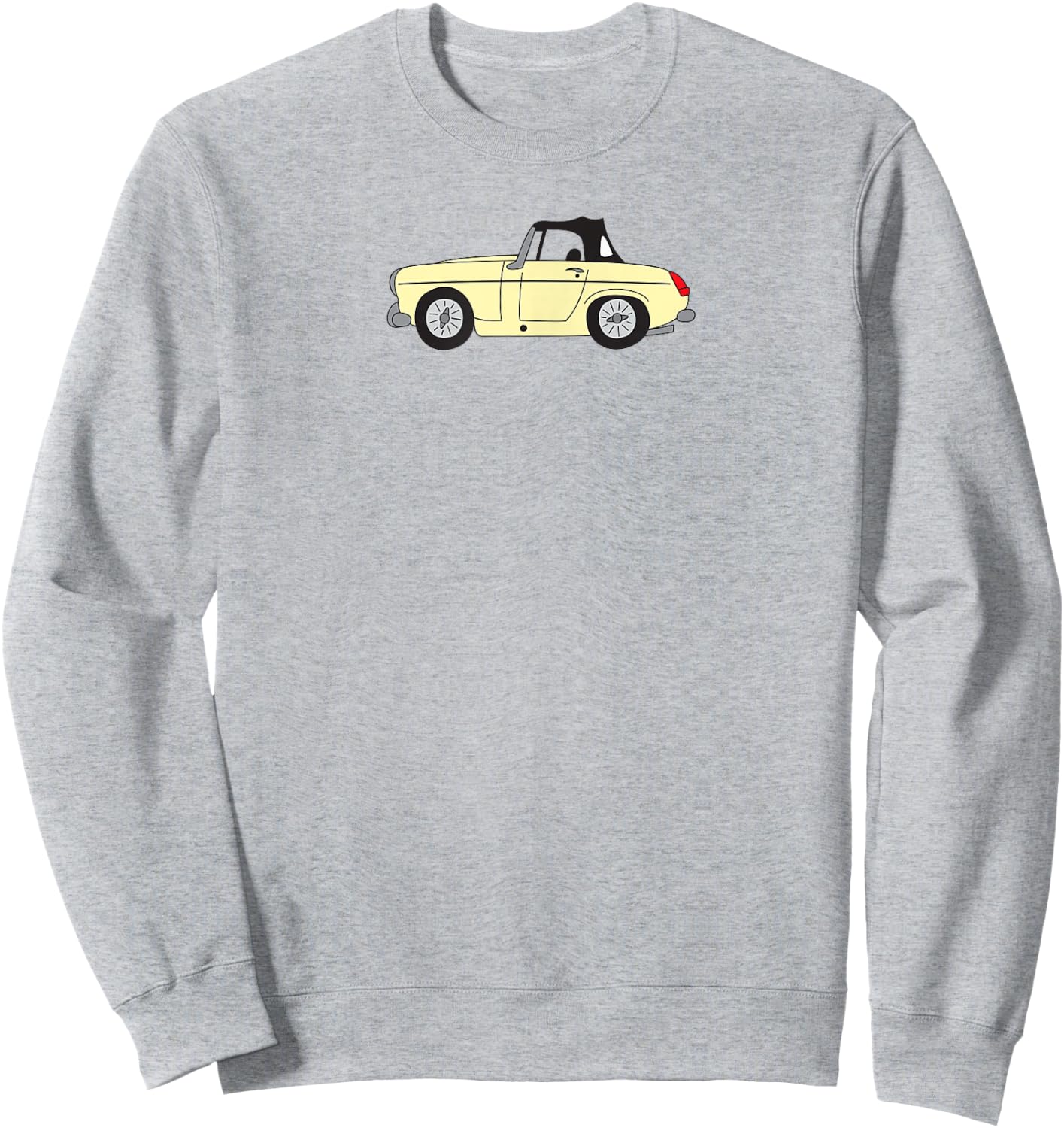 MG Midget Light Yellow Cream British Car Cartoon Sweatshirt - Sweatshirt | Ash