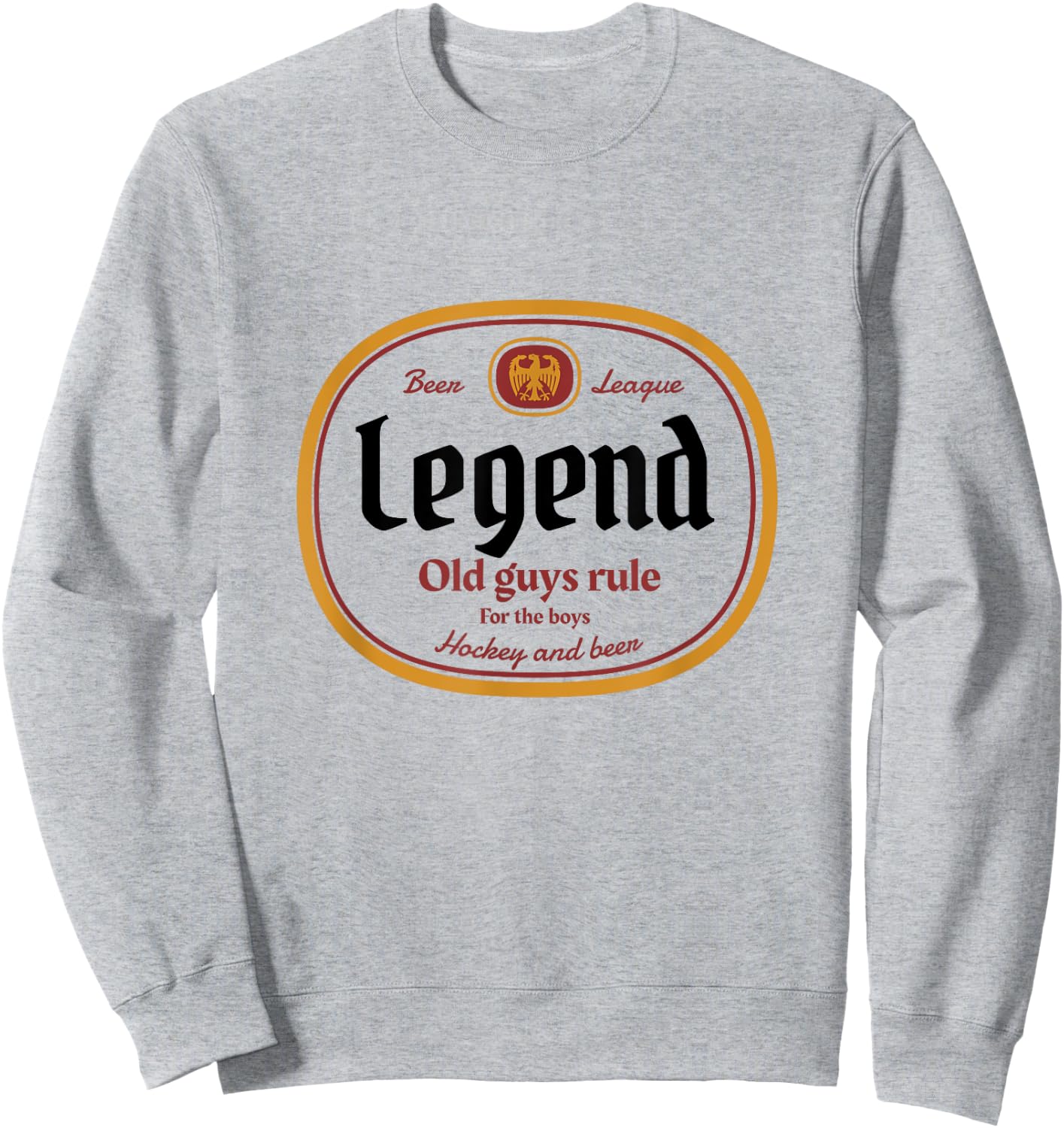 Beer League Legend Hockey Beer Label Sweatshirt - Sweatshirt | Ash