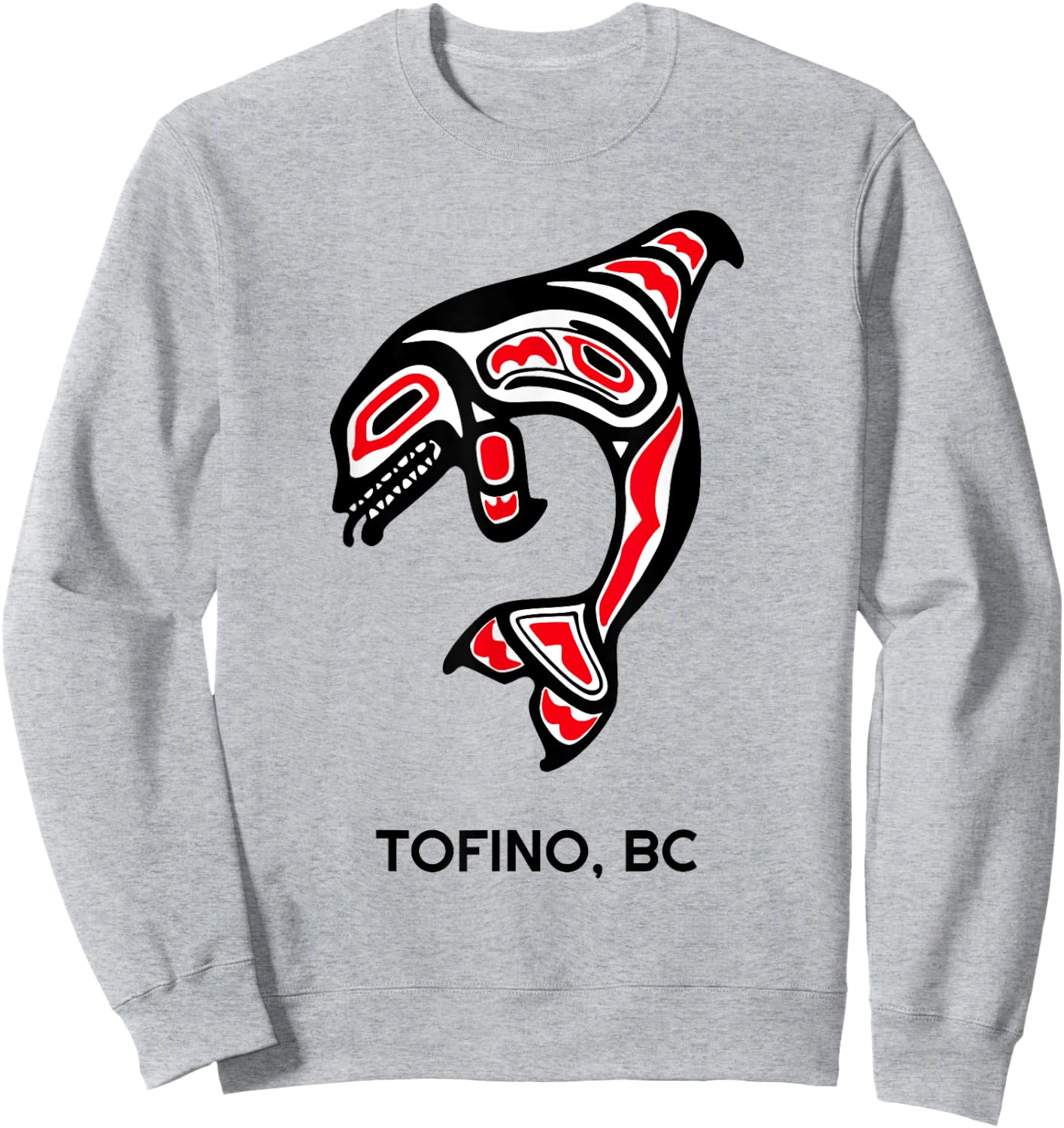 Tofino BC Canada Native Fishermen Tribal Orca Killer Whales Sweatshirt - Sweatshirt | Ash