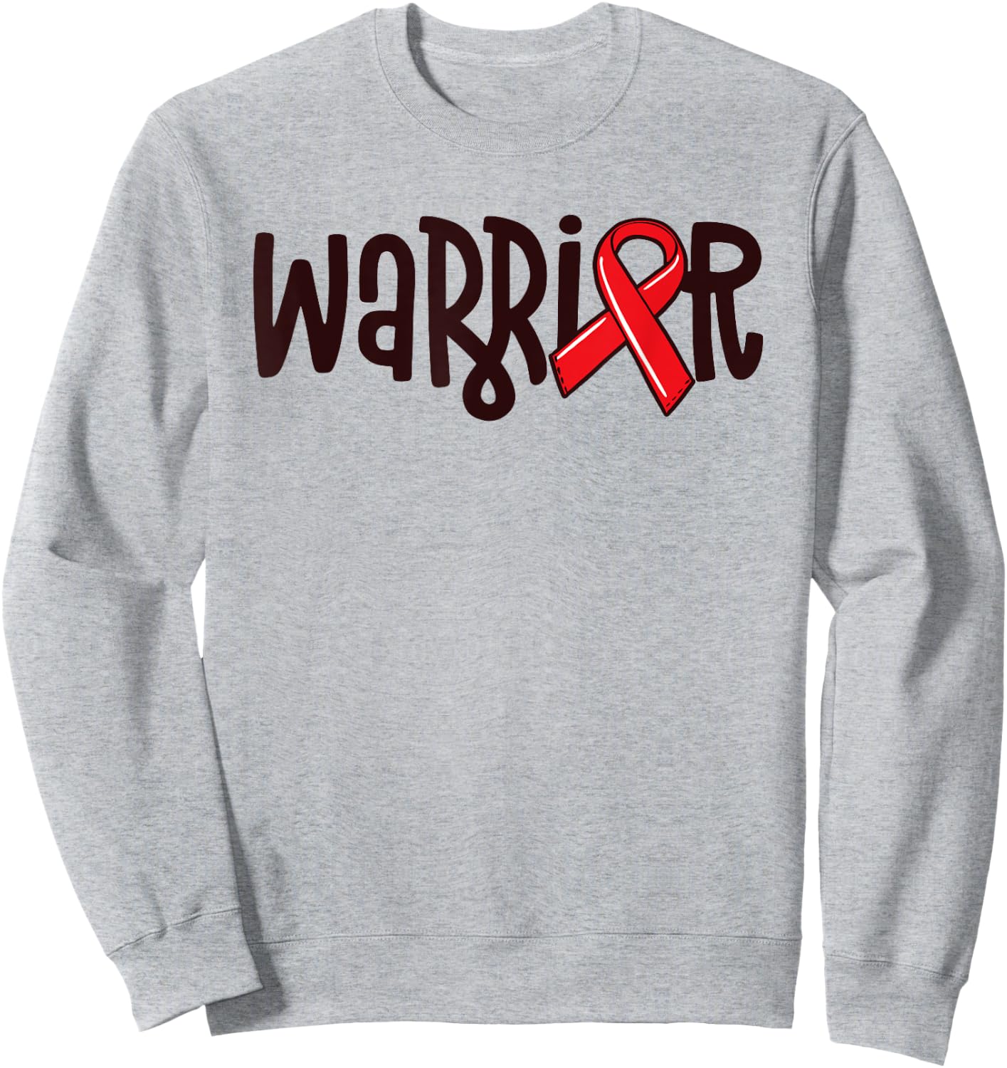 Warrior Pulmonary Embolism Awareness Blood Clot Red Ribbon Sweatshirt - Sweatshirt | Ash